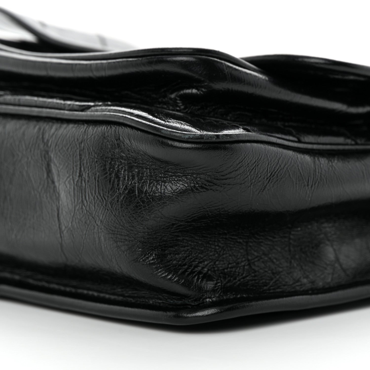 Saint Laurent Crinkled Calfskin Matelasse Monogram Baby Niki Chain Satchel Black 10 of 15