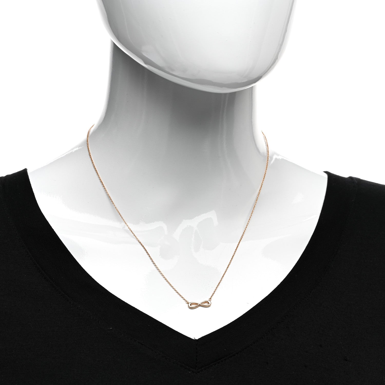 Tiffany 18K Rose Gold Infinity Pendant Necklace 2 of 4