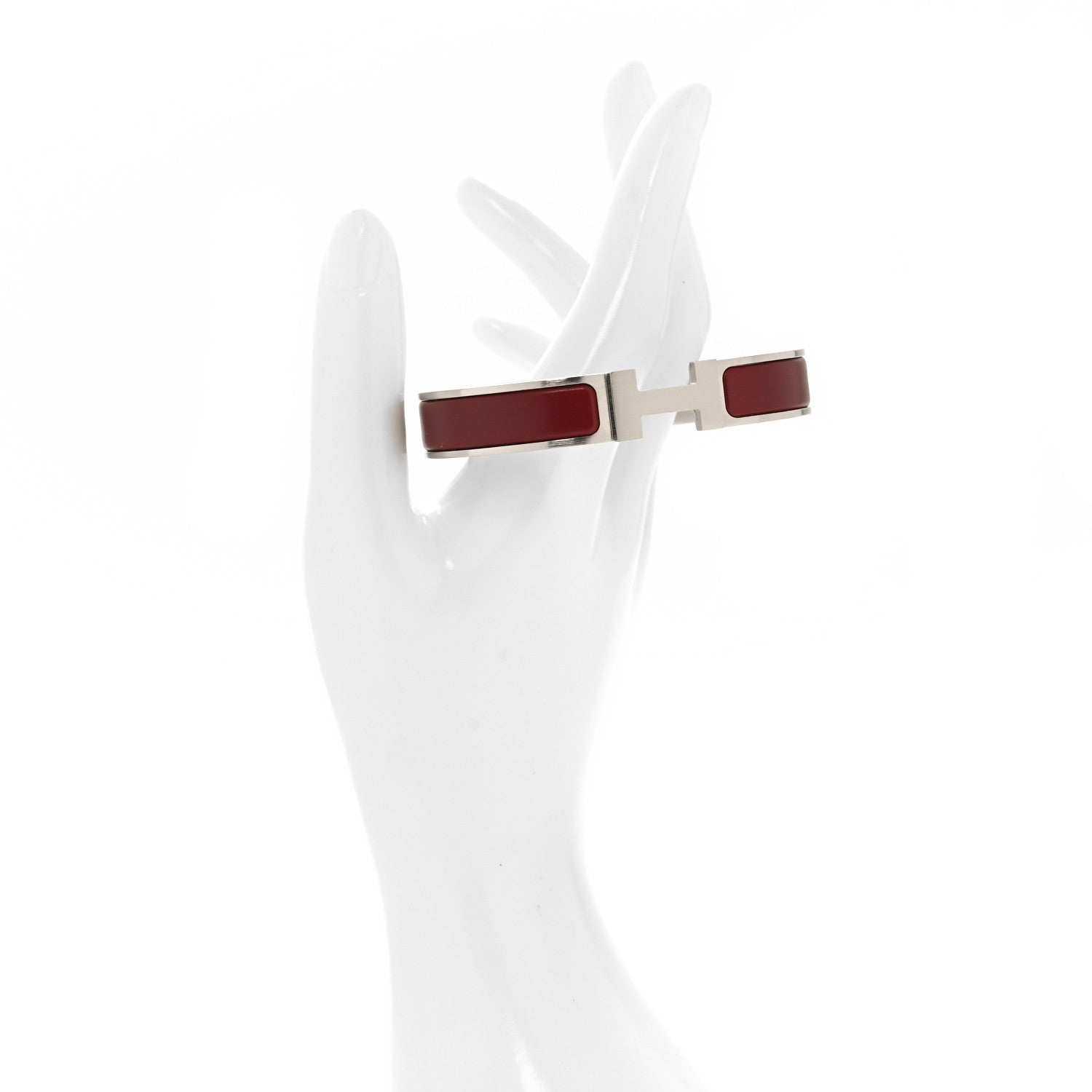 Hermes Matte Enamel Narrow Clic Clac HH Bracelet T5 Rouge H 2 of 4