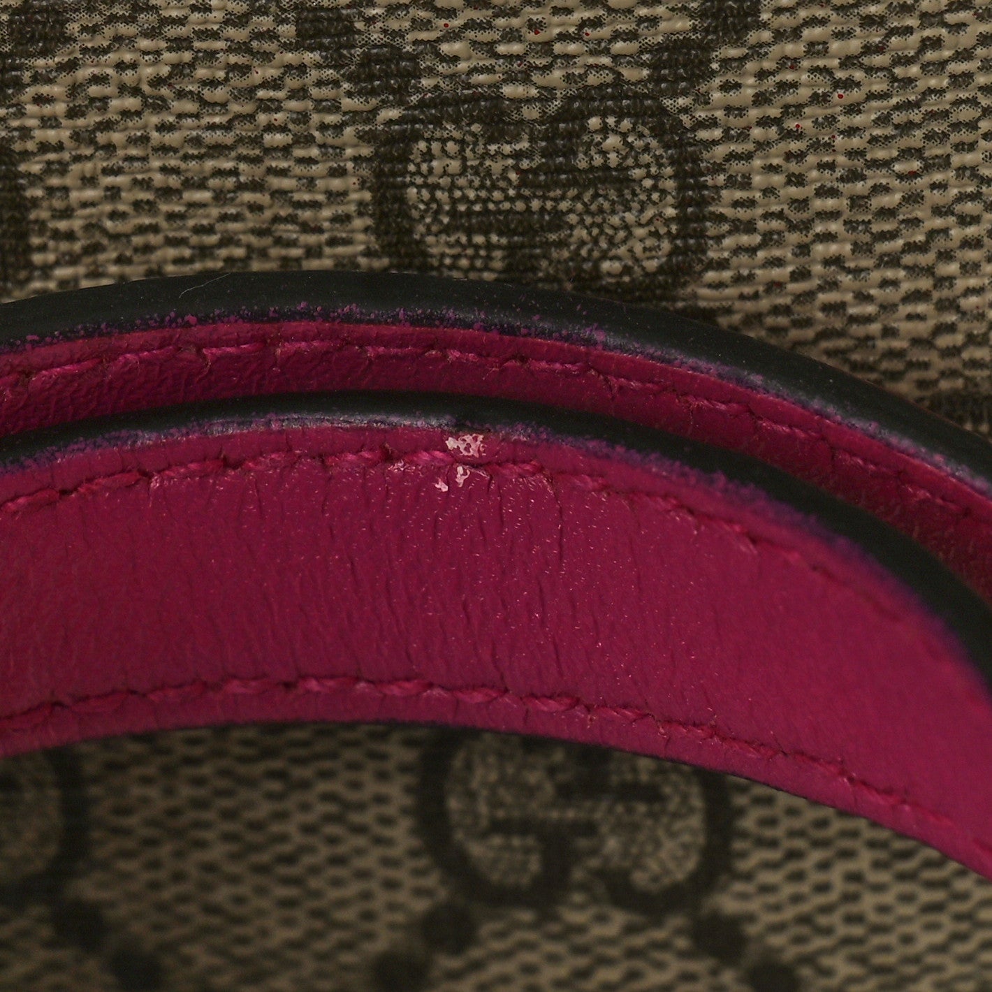 GG Supreme Monogram Moon Calfskin Small Zip Top Tote Beige Ebony Hibiscus Red New Rosette