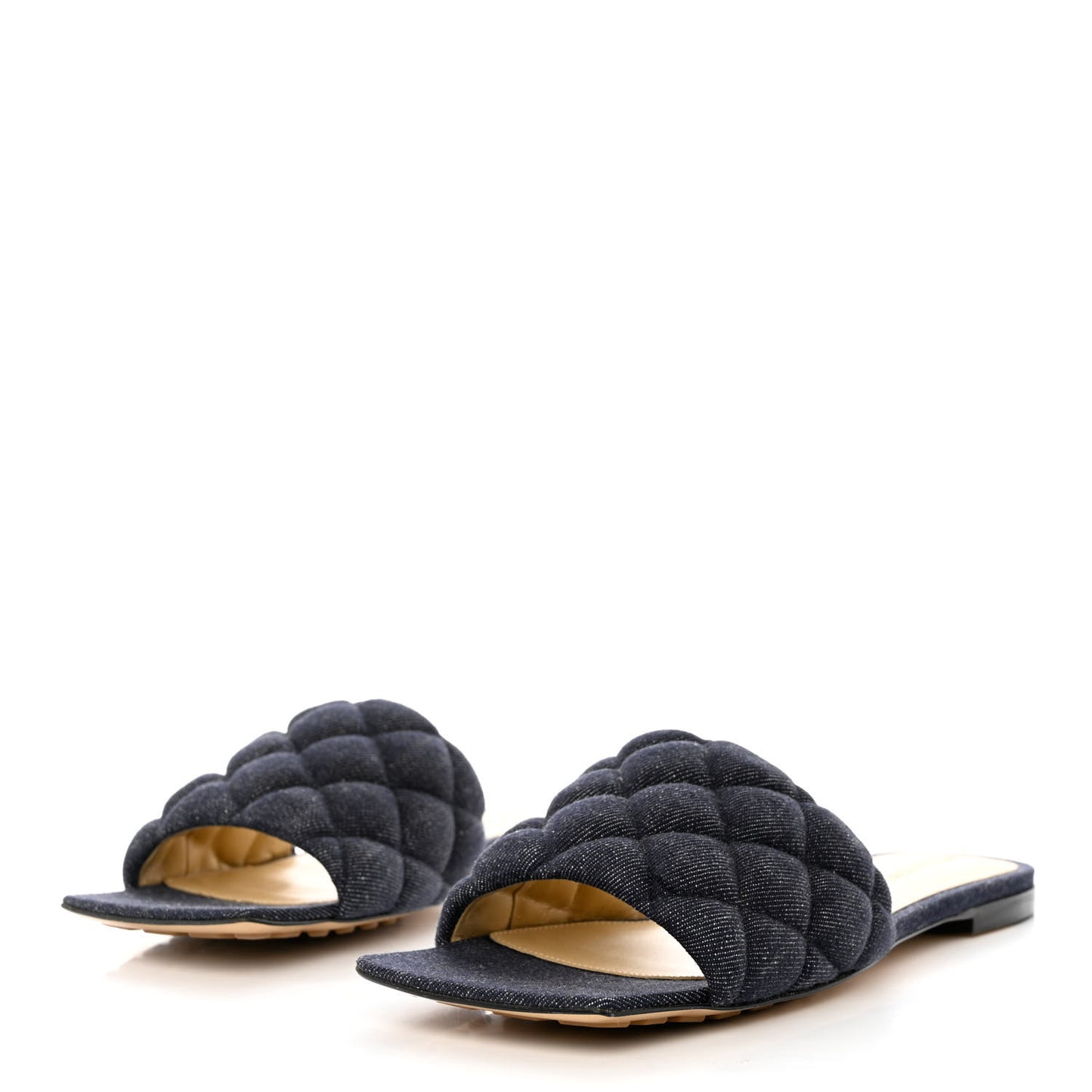 Denim Matelasse Padded Flat Sandals 37.5 Indigo