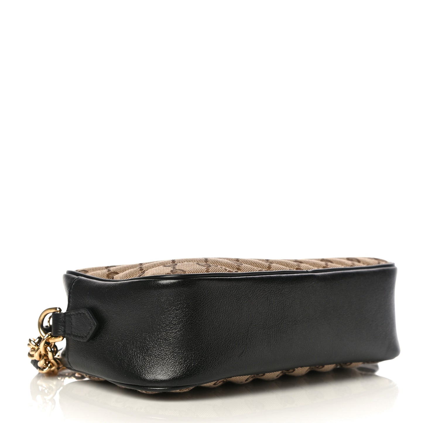 Monogram Matelasse Diagonal Small GG Marmont Chain Shoulder Bag Beige Black