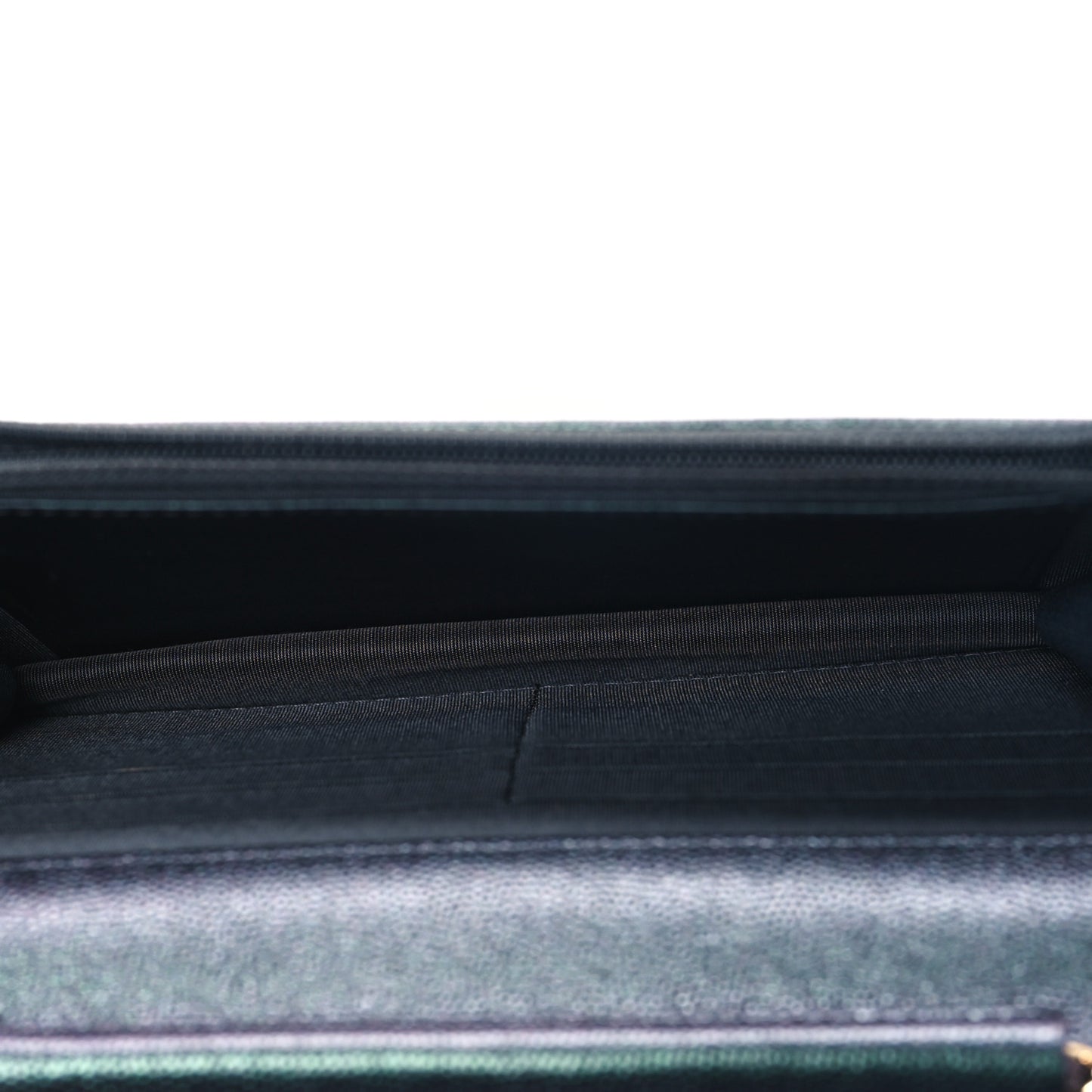 Iridescent Caviar Quilted Wallet on Chain WOC Dark Blue
