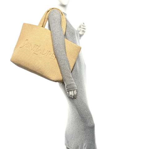Raffia Logo Tote Naturel