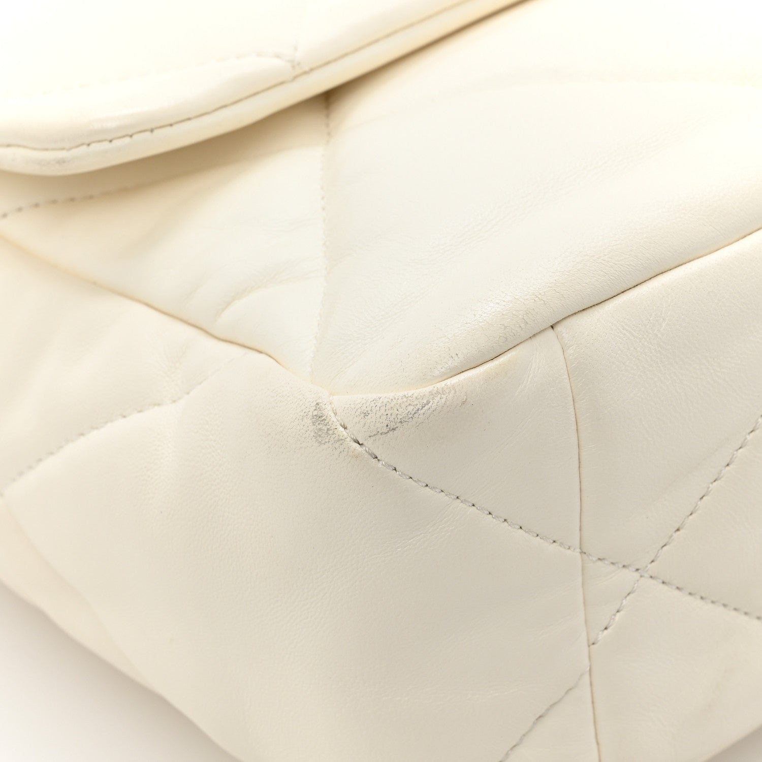 Chanel Lambskin Quilted Large Chanel 19 Flap White 10 of 13