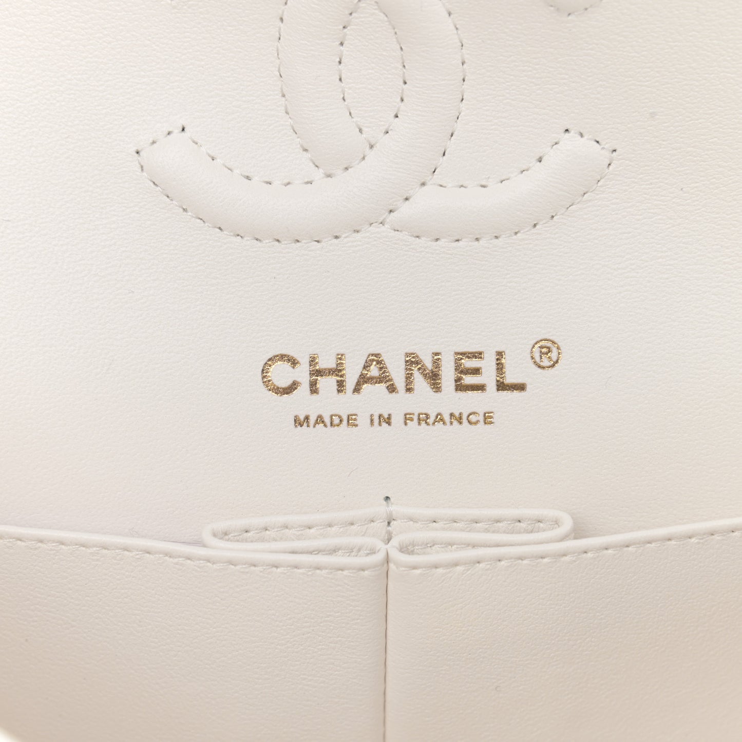 Caviar Quilted Small Double Flap White