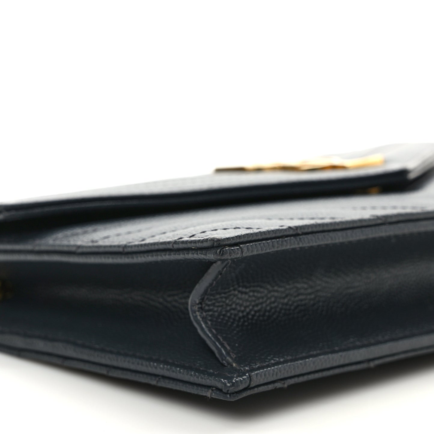 Grain De Poudre Matelasse Chevron Monogram Envelope Chain Wallet Dark Smog