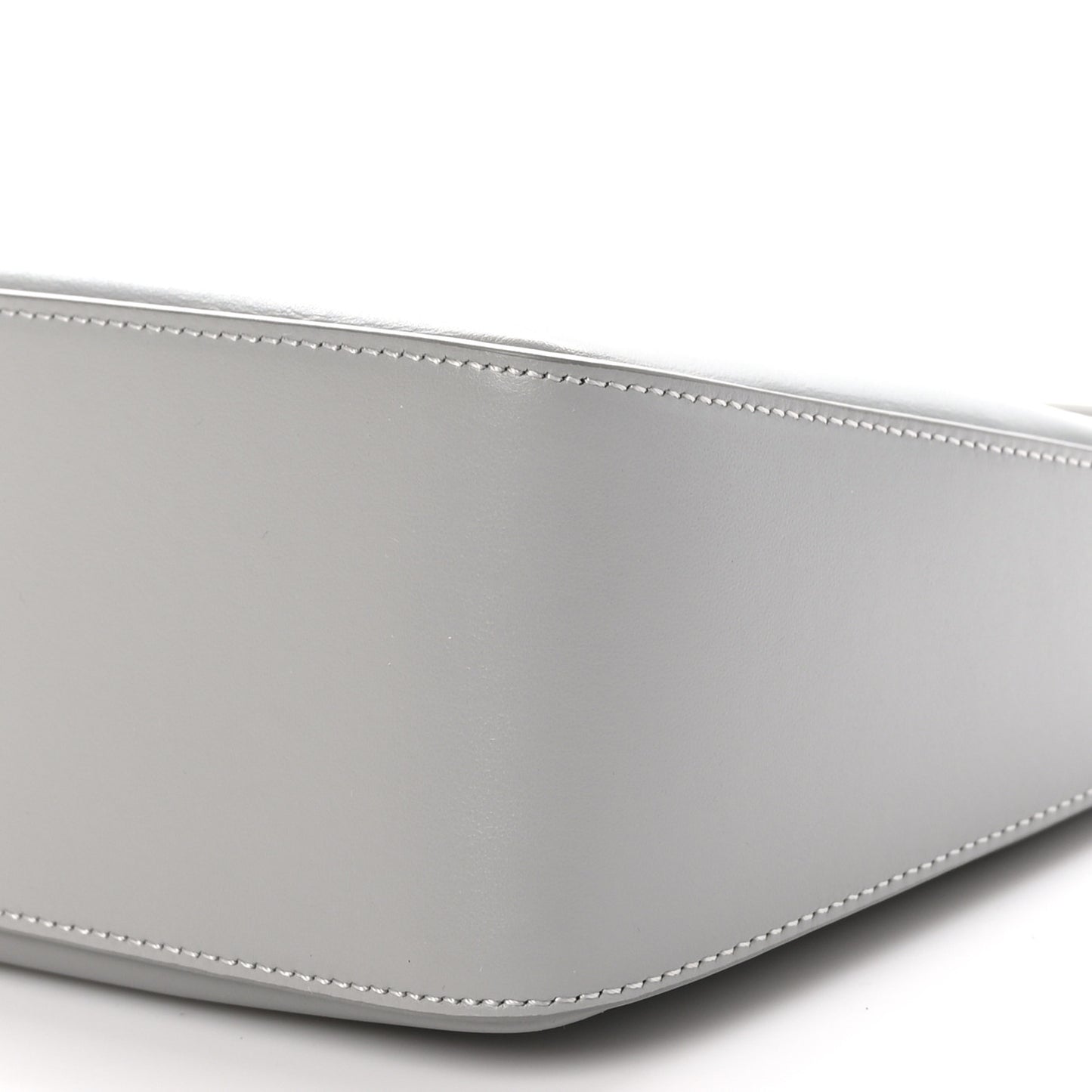 Smooth Calfskin Small Moon Cut Out Shoulder Bag Grey
