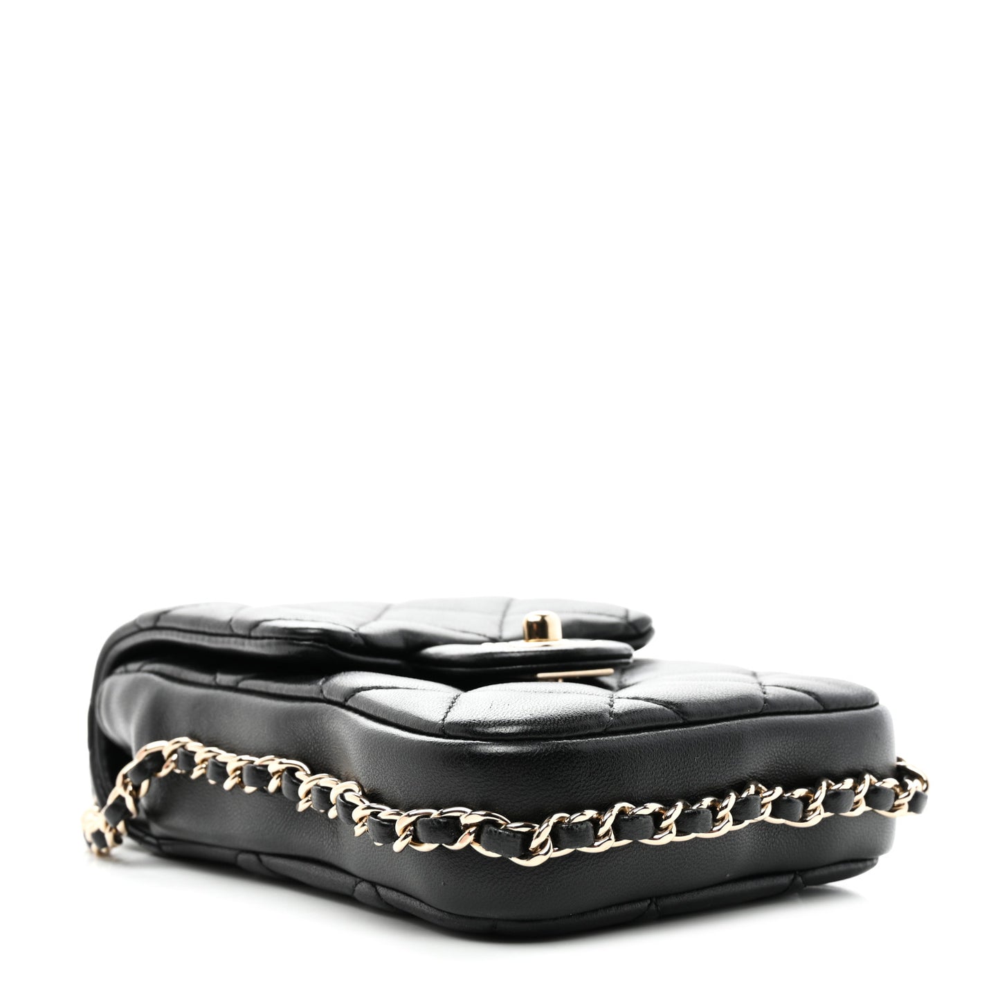 Lambskin Quilted My Precious Phone Case Flap Bag Black