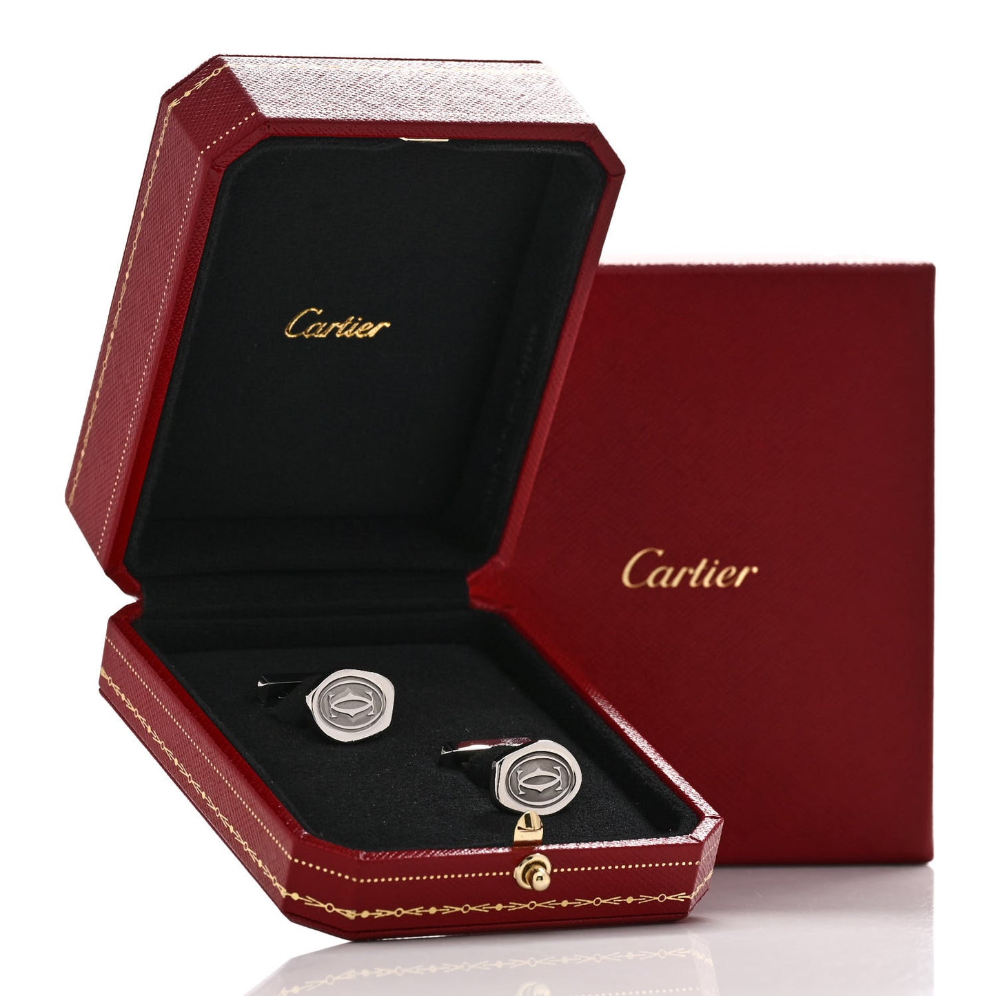 Sterling Silver Palladium Finish Wax Seal Motif Cufflinks