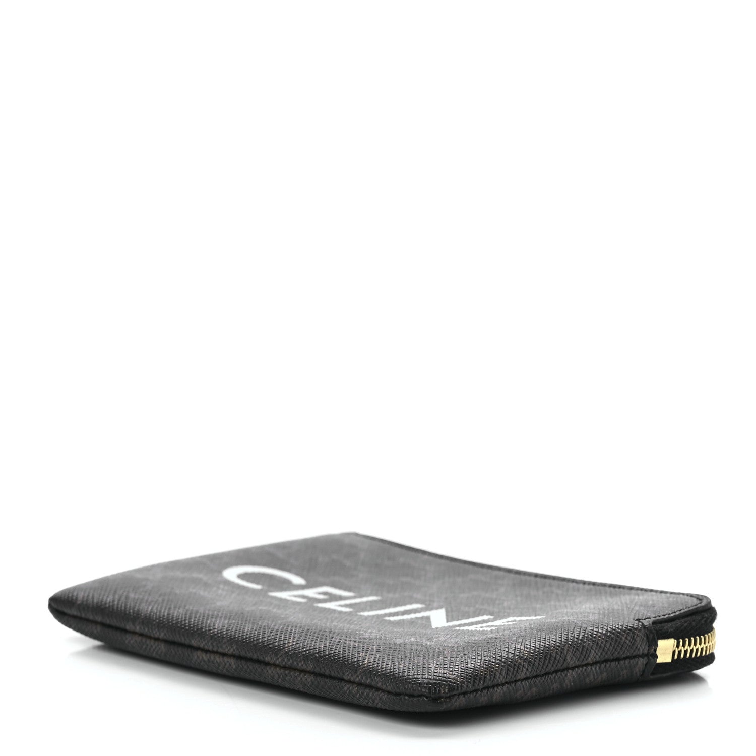 Celine Triomphe Canvas Logo Coin and Card Pouch With Hook Black 8 of 10