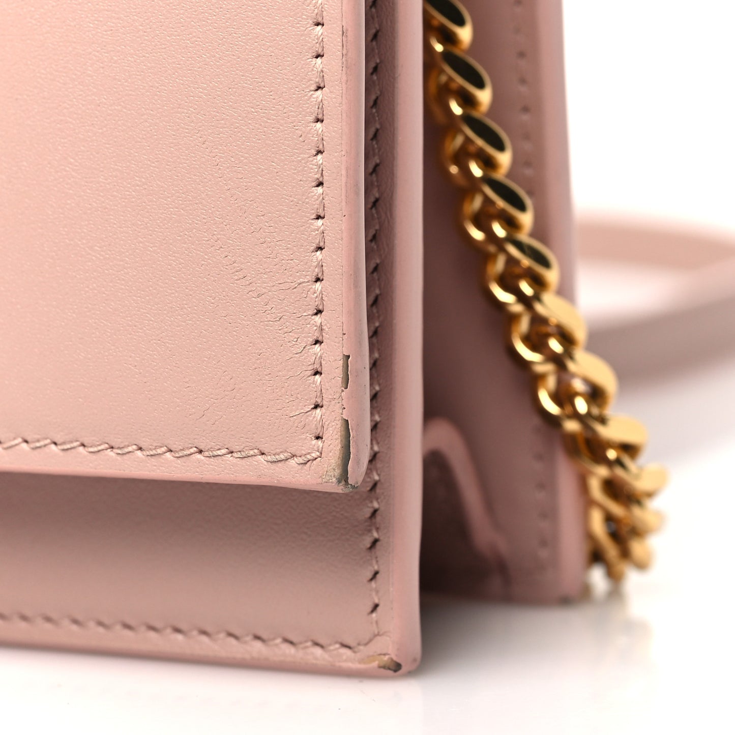 Smooth Calfskin Classic Monogram Kate Tassel Chain Wallet Pale Pink