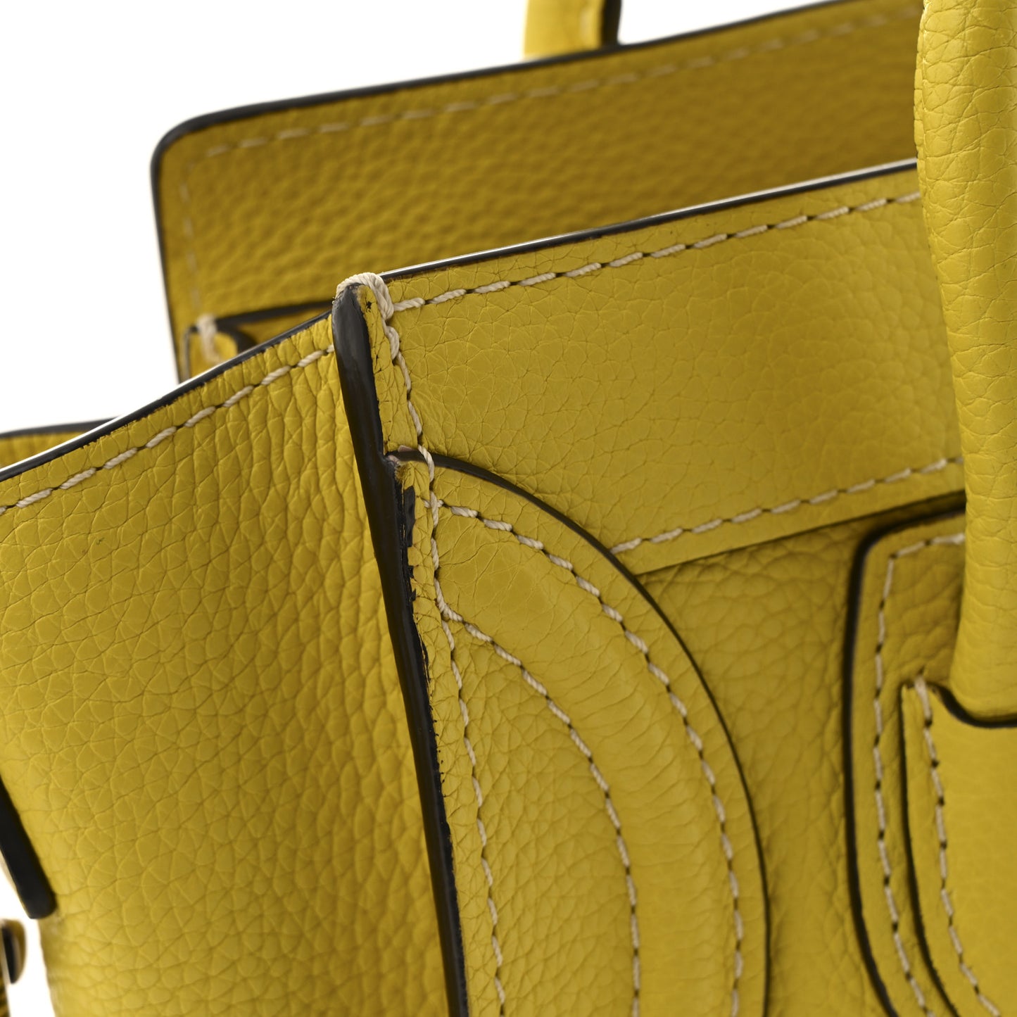 Drummed Calfskin Nano Luggage Citron