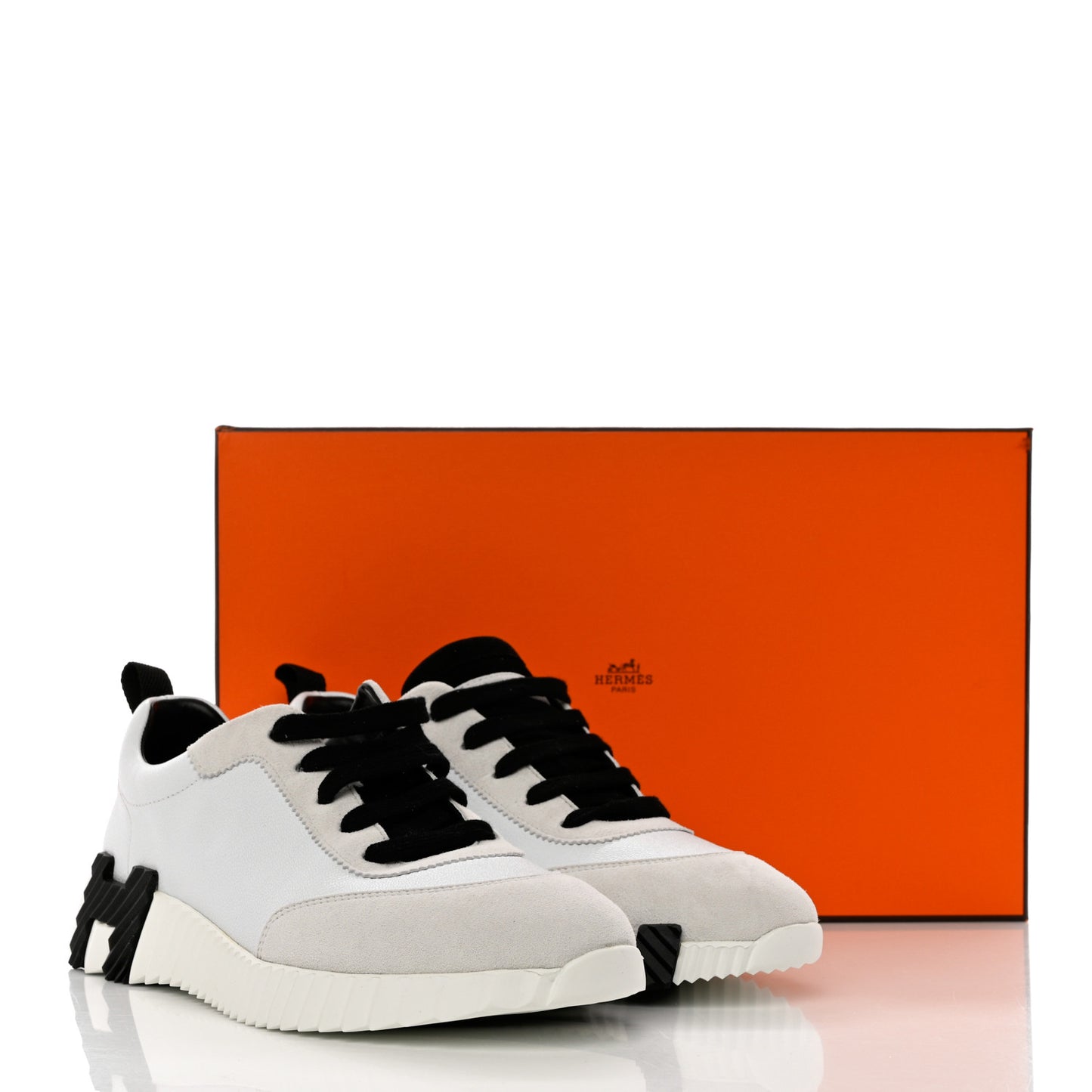 Goatskin Suede Goatskin Bouncing Sneakers 39 White Black