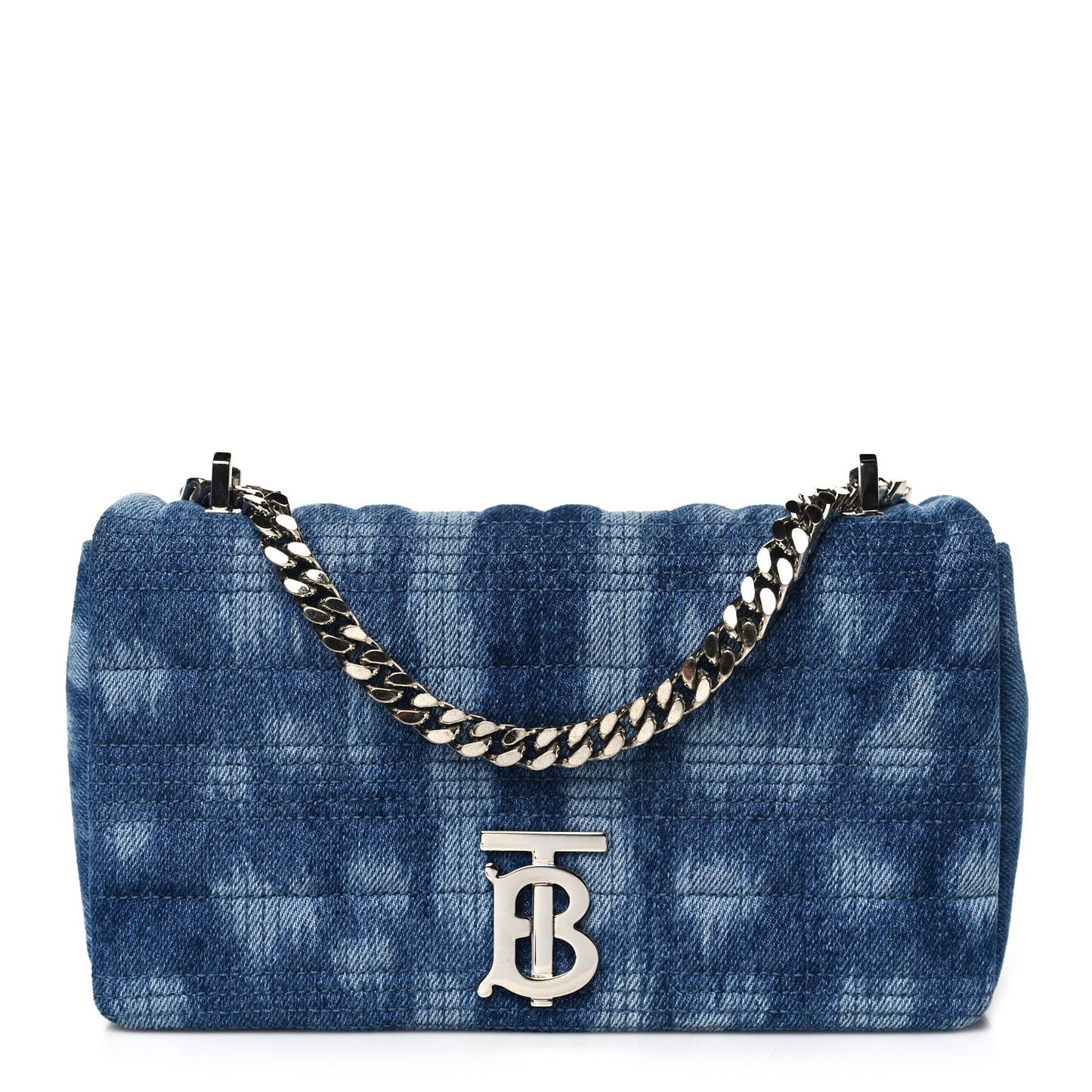 Denim Quilted Small Lola Bag Blue