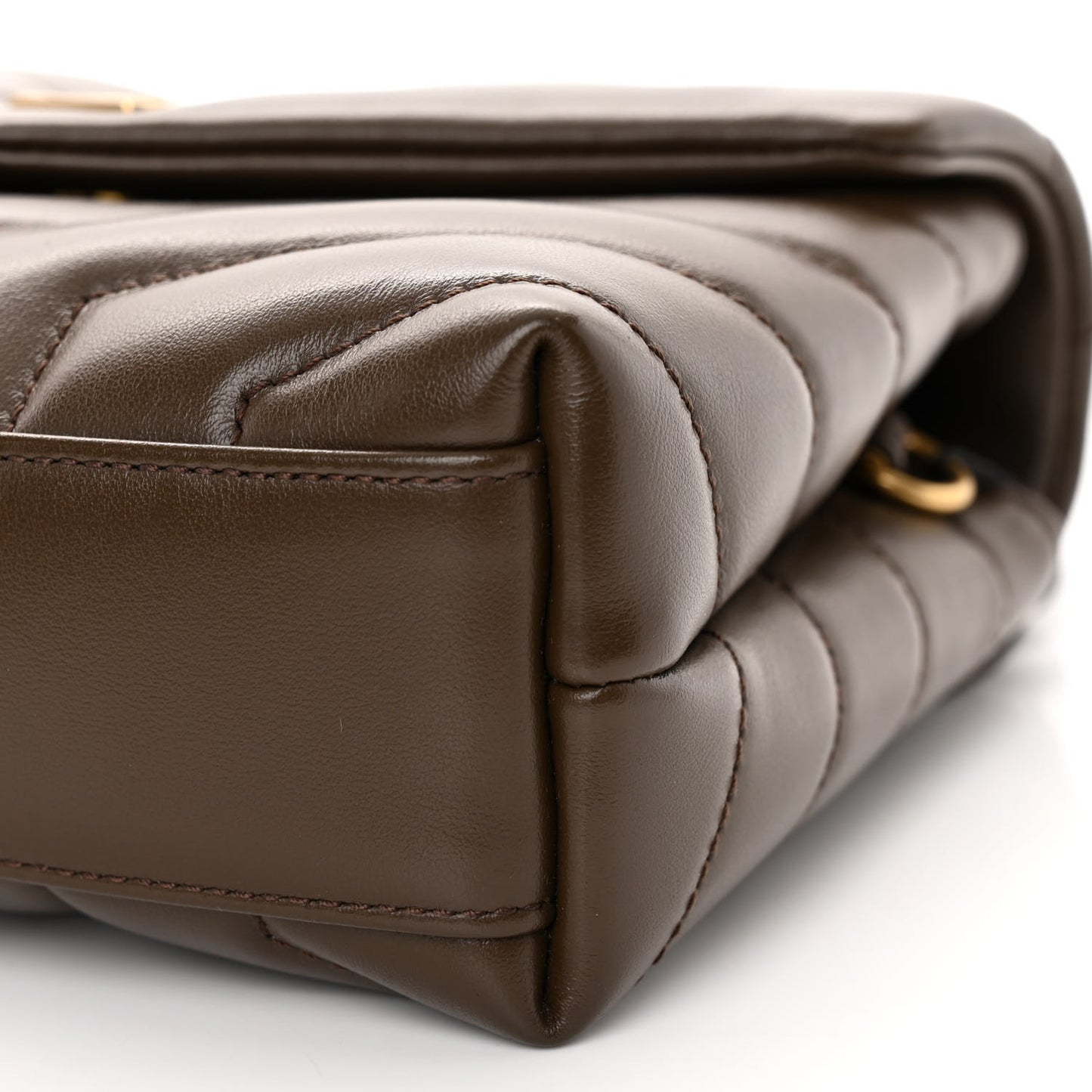 Calfskin Y Quilted Monogram Toy Loulou Crossbody Bag Soil Brown