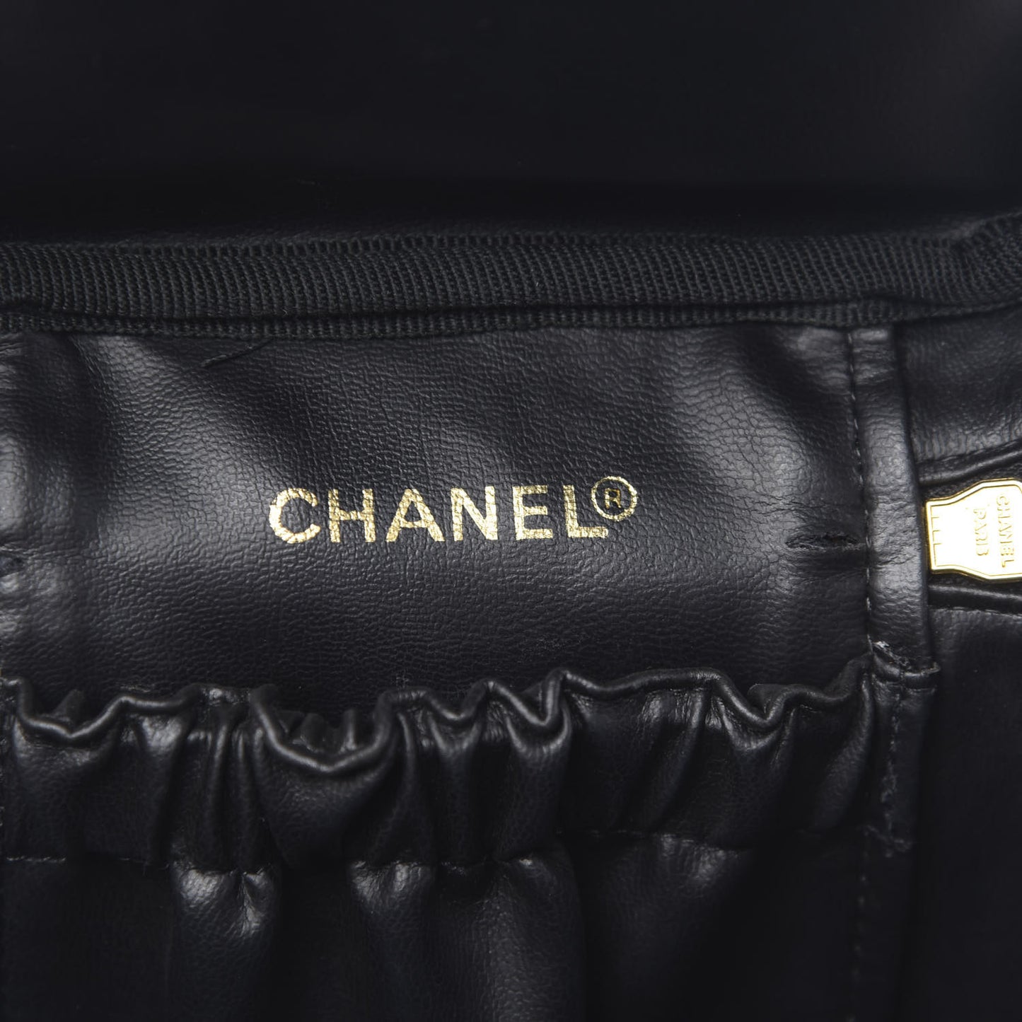 Lambskin Vanity Cosmetic Case Black