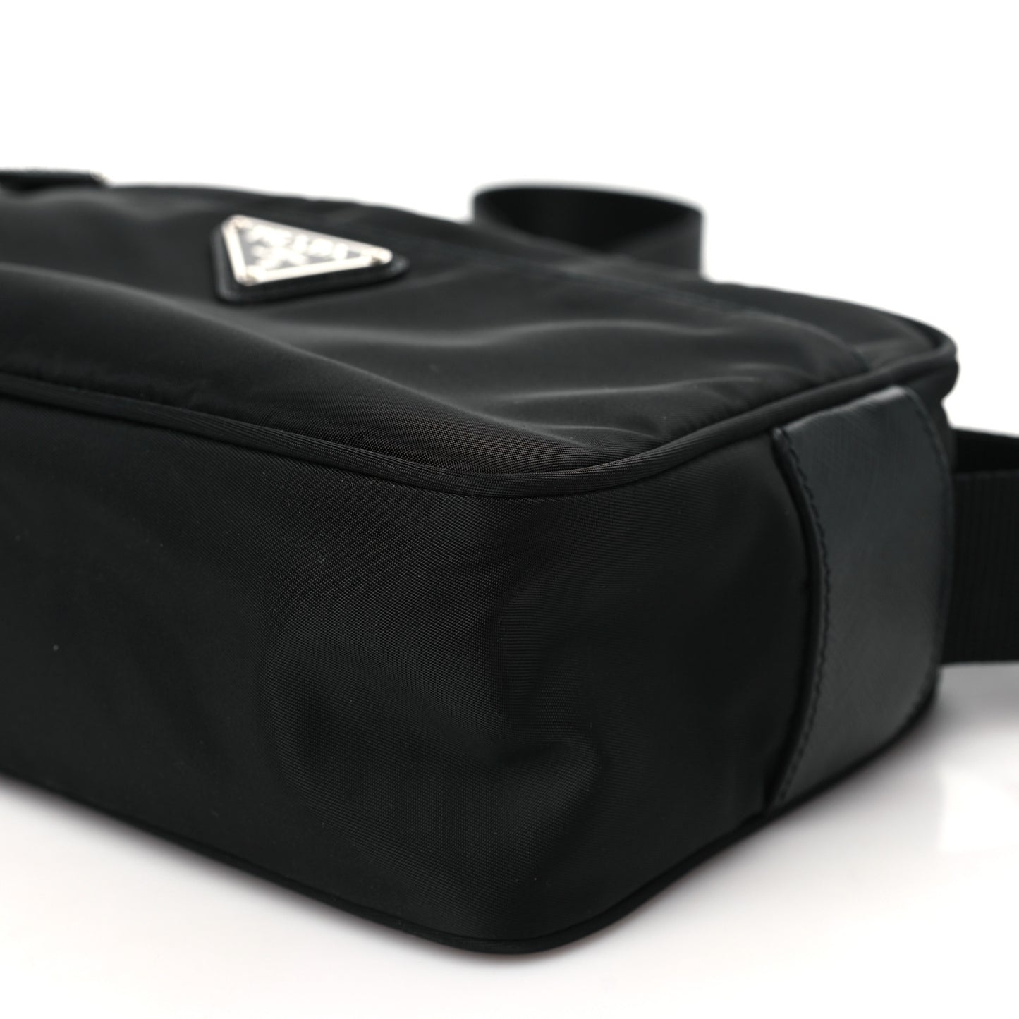 Tessuto Nylon Triangle Shoulder Bag Black