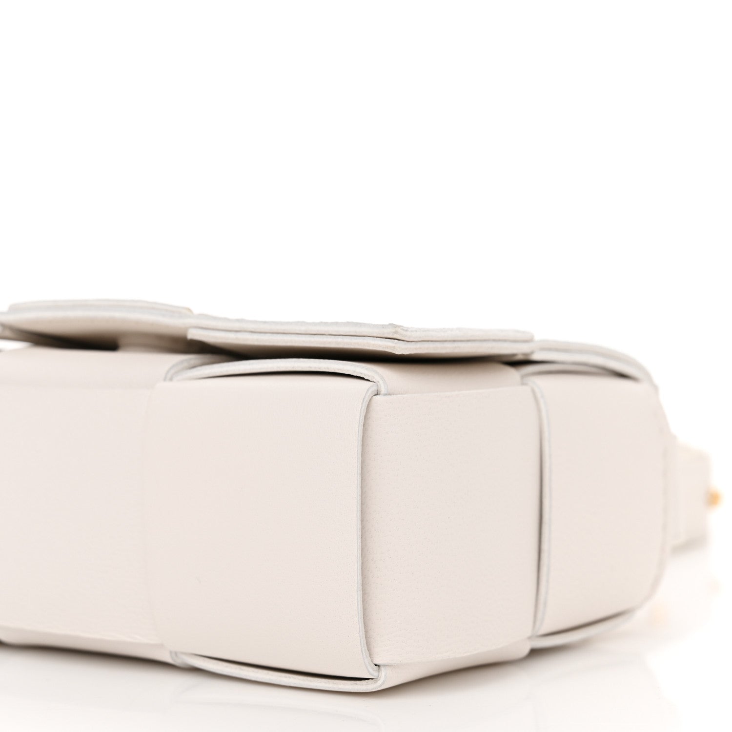 Bottega Veneta Lambskin Maxi Intrecciato Extra Mini Cassette Crossbody Bag White 9 of 12