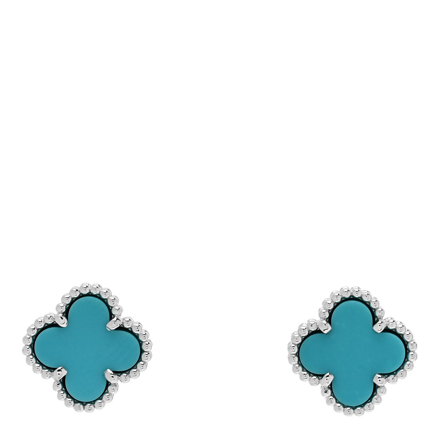 18K White Gold Turquoise Sweet Alhambra Earrings