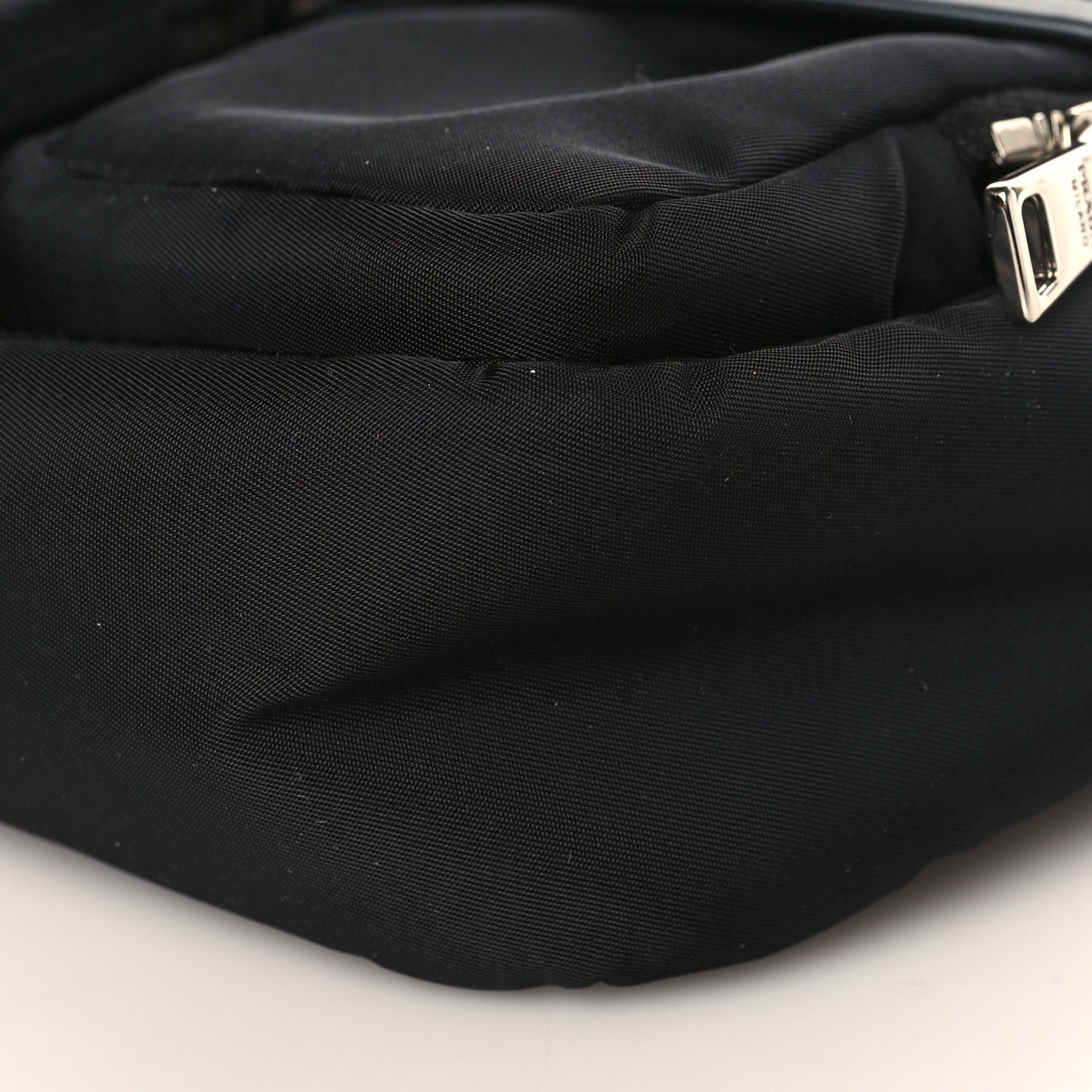 Re-Nylon Spazzolato Double Pocket Buckle Shoulder Bag Black