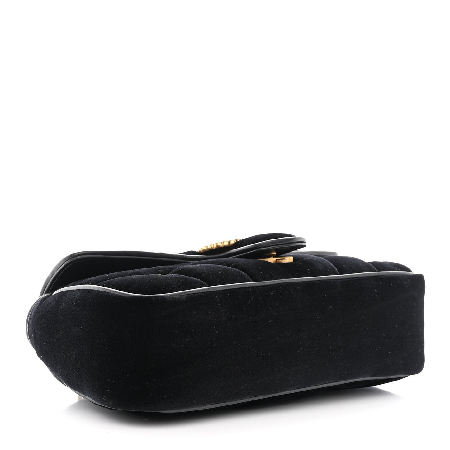 Velvet Matelasse Double G Studs Small Torchon GG Marmont Shoulder Bag Black