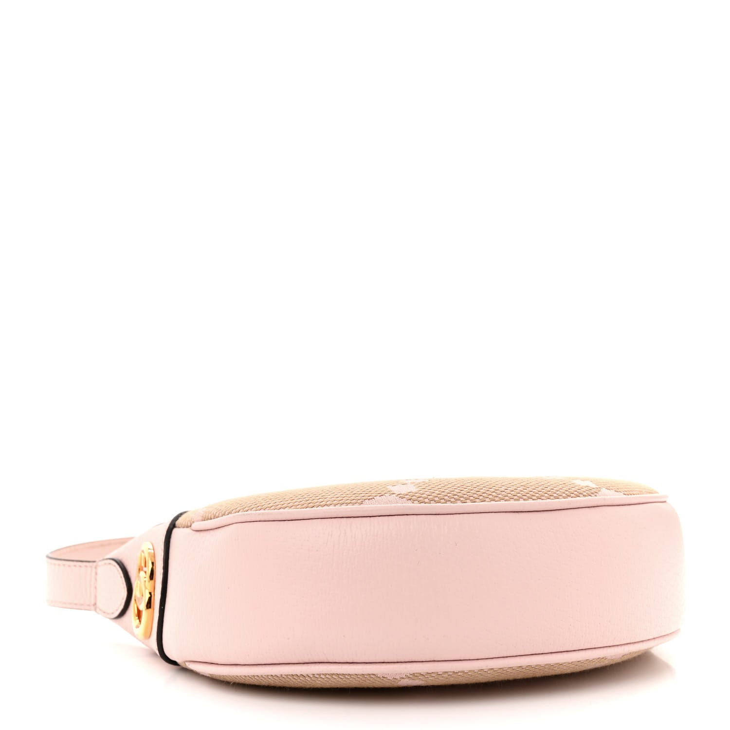 Gucci Monogram Jumbo GG Textured Dollar Calfskin Mini Ophidia Half Moon Hobo Beige Perfect Pink 4 of 11