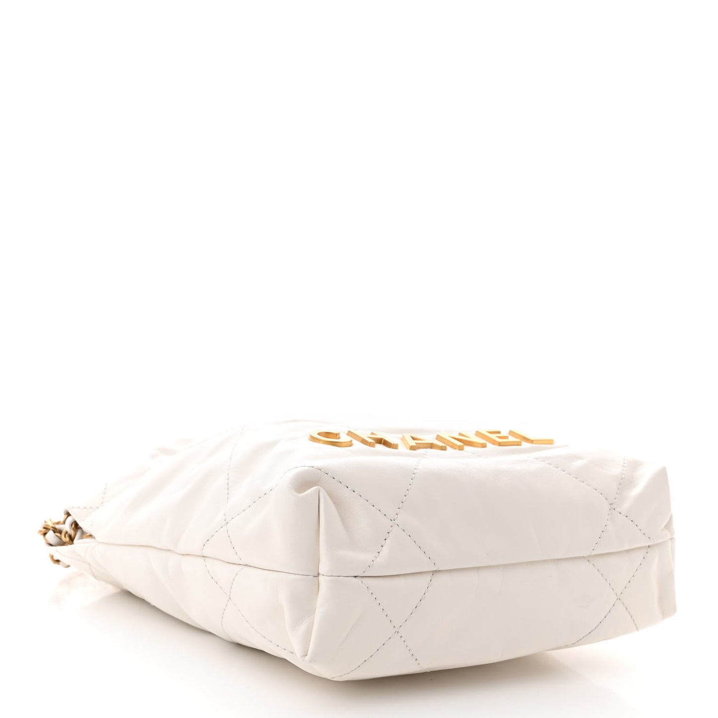 Shiny Calfskin Quilted Mini Chanel 22 White