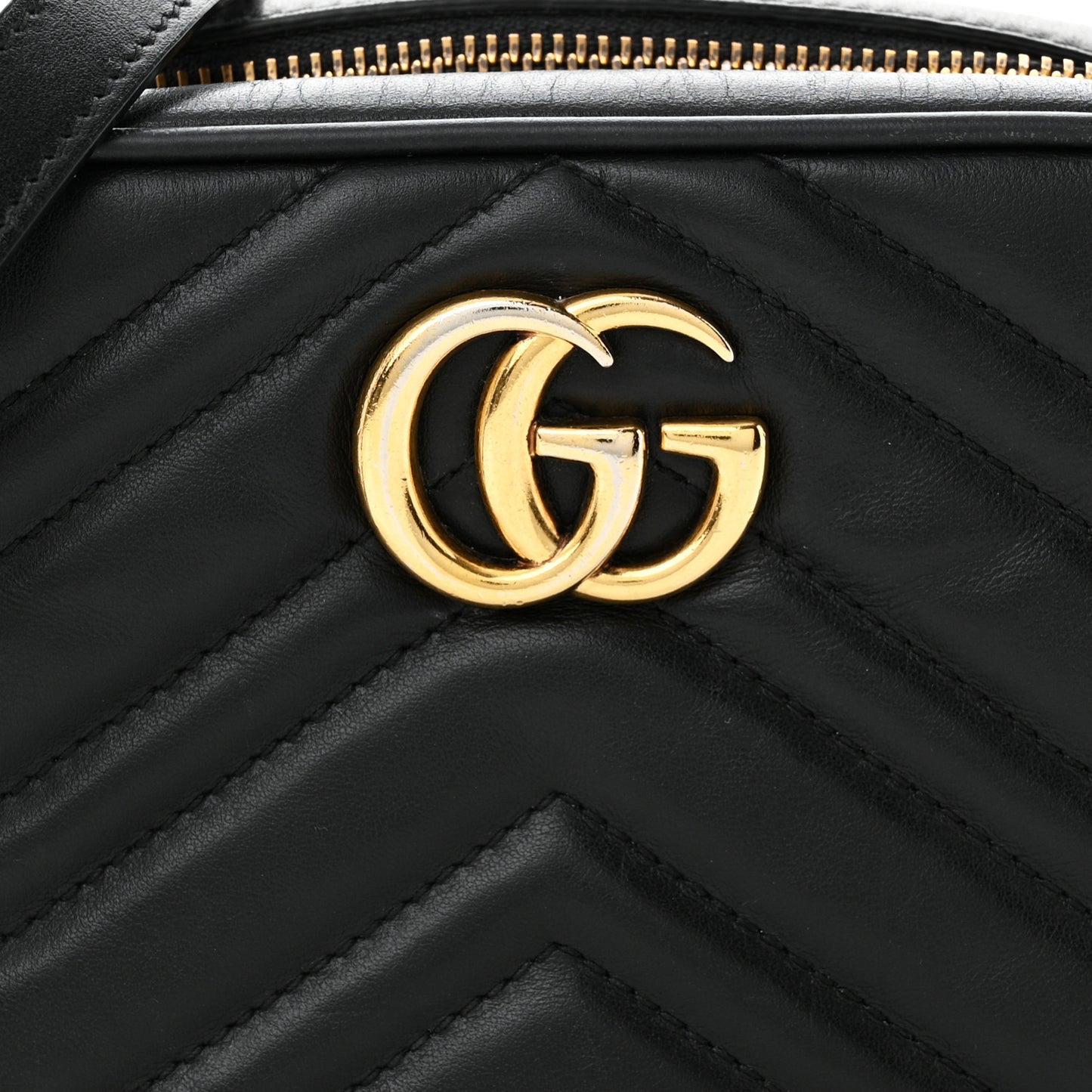 Calfskin Matelasse Mini GG Marmont Chain Shoulder Bag Black