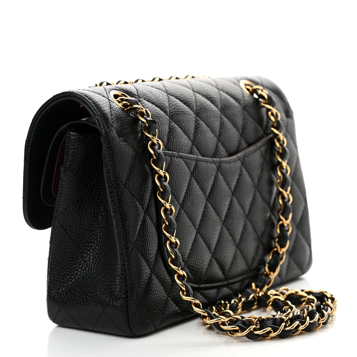 Caviar Quilted Small Double Flap Black