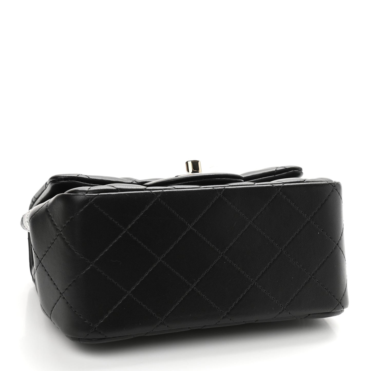 Lambskin Quilted Mini Square Flap Black