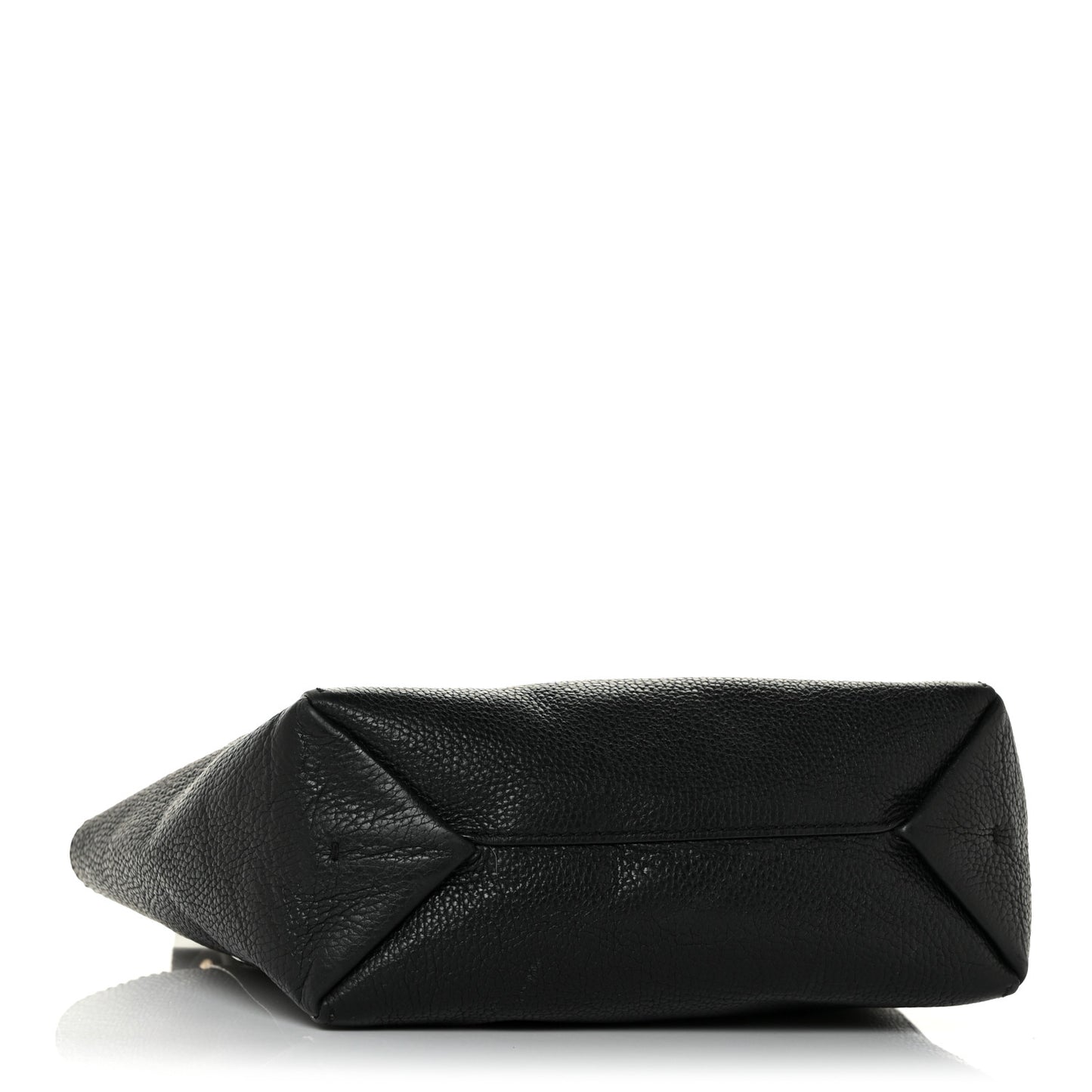 Grained Calfskin Logo Strap Tote Black