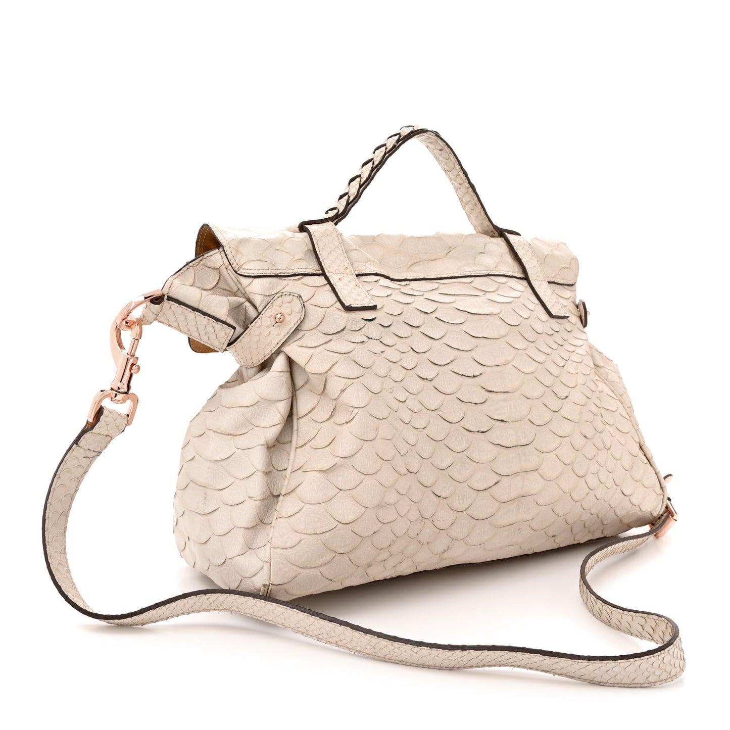 Silky Snake Print Oversized Alexa Pebbled Beige Pink