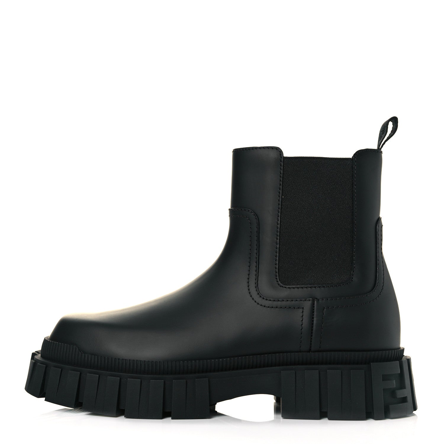 Fendi Calfskin Rubber Mens Fendi Force Chelsea Boots 7.5 Black