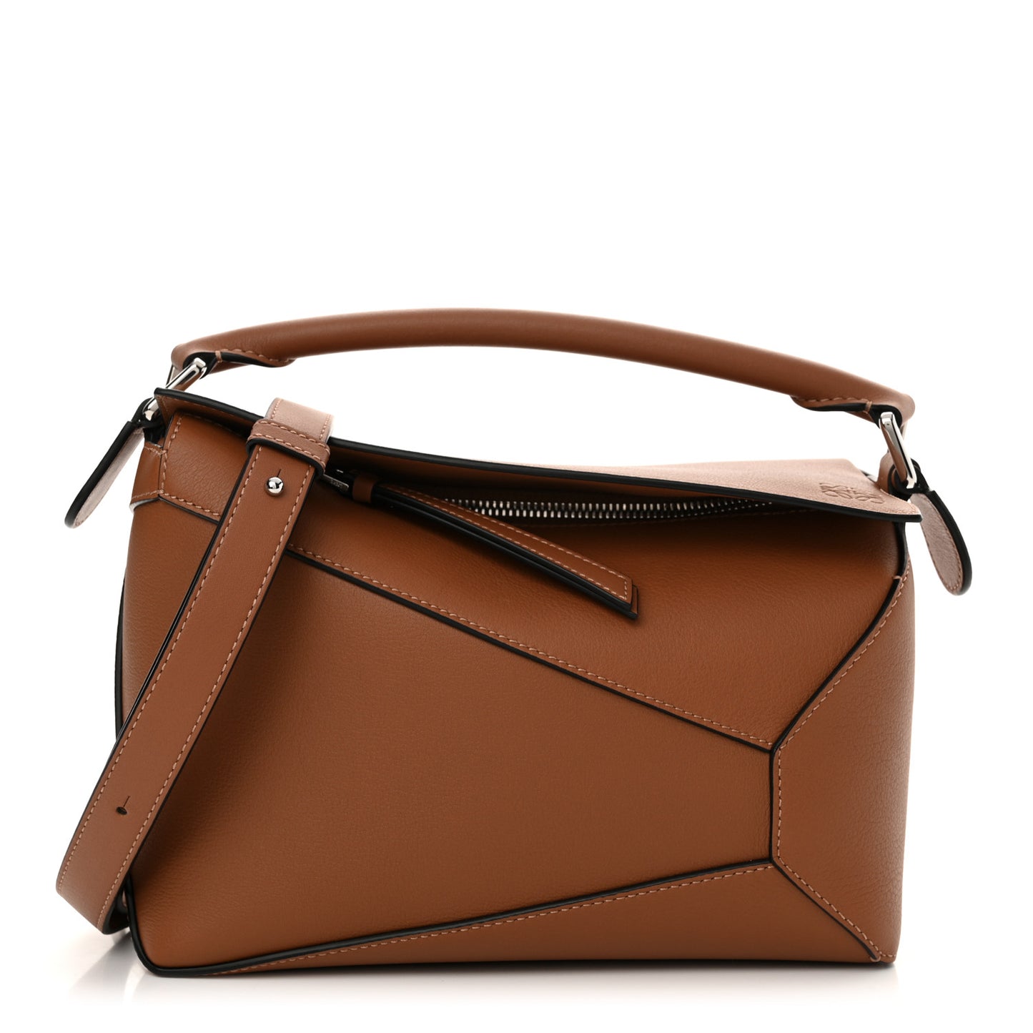 Calfskin Small Puzzle Edge Bag Tan