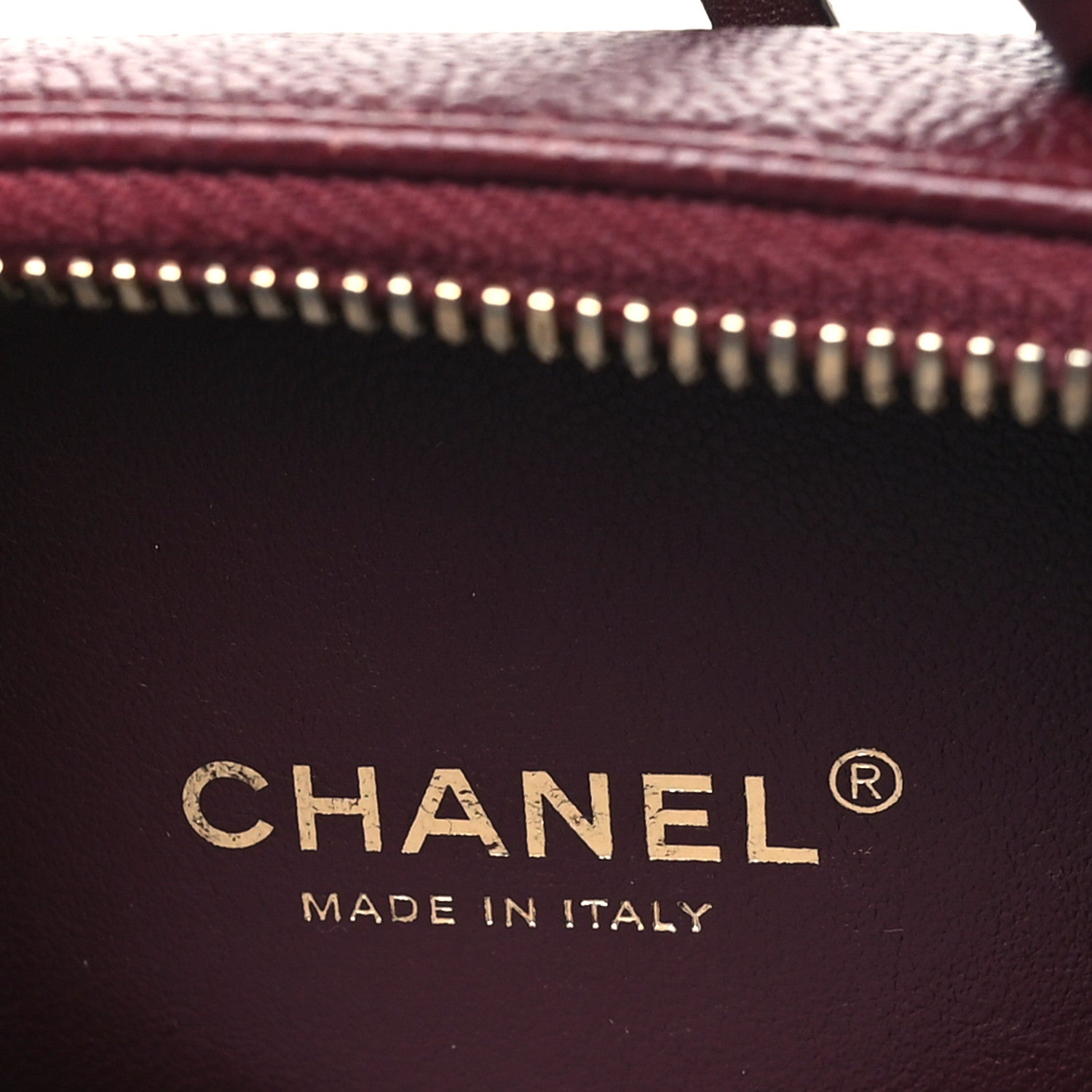 Chanel Caviar Quilted Small CC Filigree Vanity Case Burgundy 6 of 12