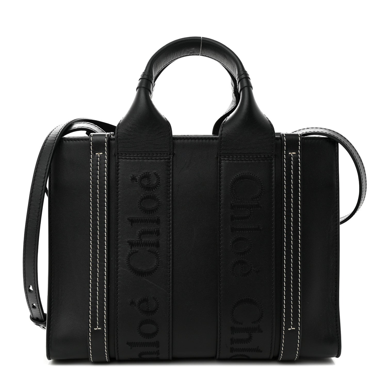 Chloe Calfskin Small Woody Tote Black 1 of 13