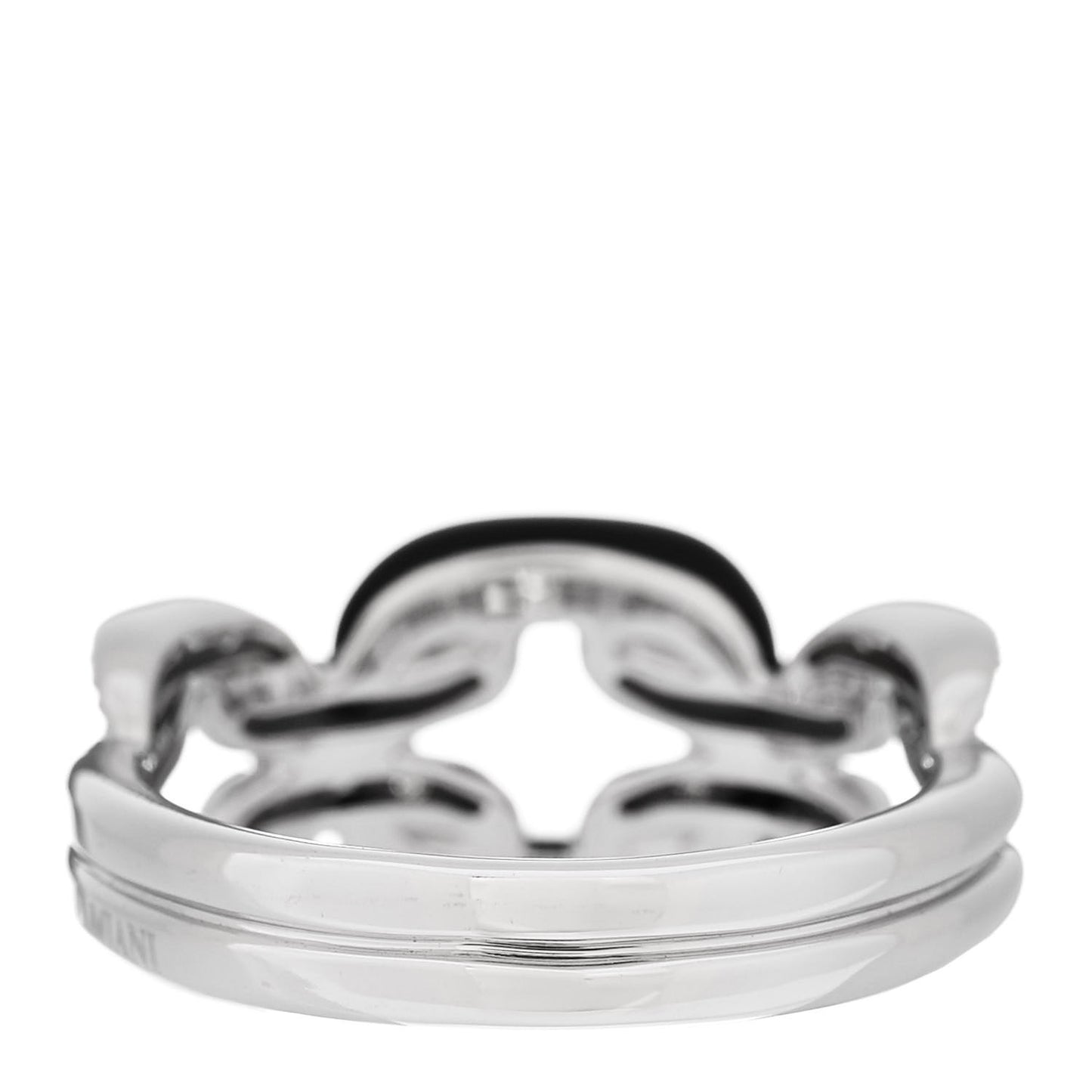 18K White Gold Diamond Ceramic D.Lace Ring 54 7 Black