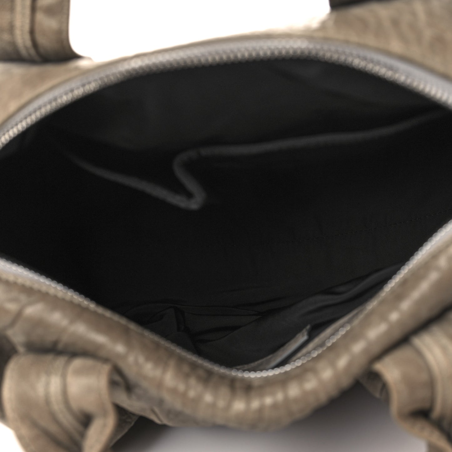 Pebbled Lambskin Rocco Grey Silver Hardware