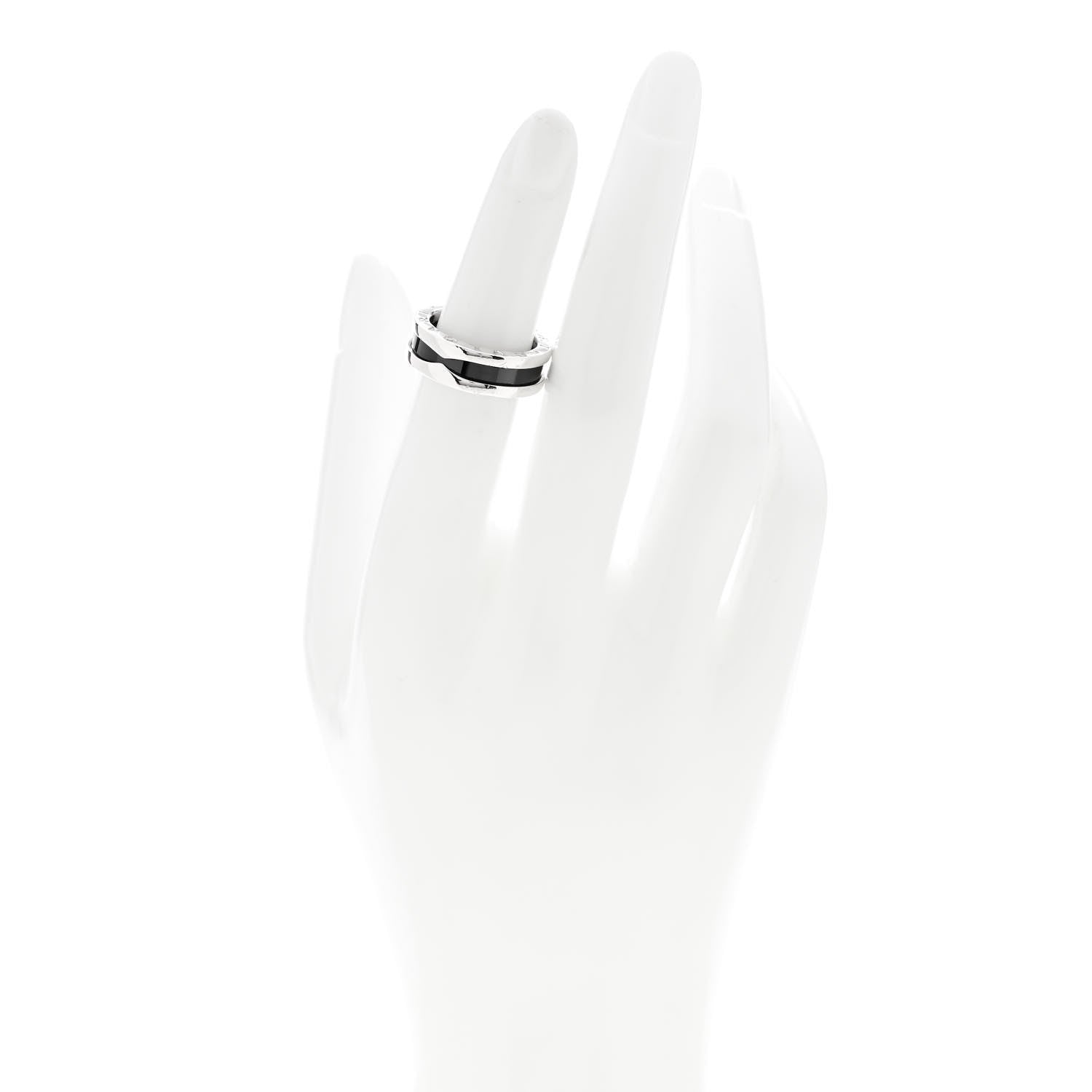 Bulgari Sterling Silver Ceramic Save The Children One-Band Ring 50 5.5 2 of 6