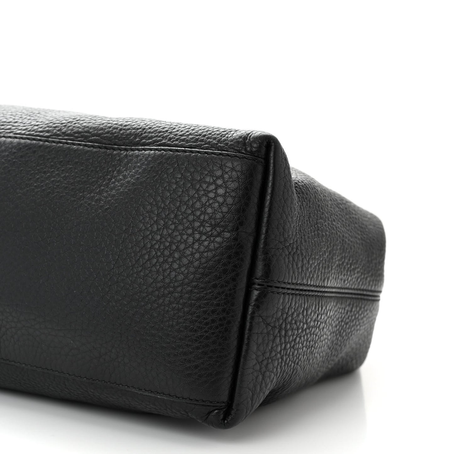 Pebbled Calfskin Medium Soho Chain Shoulder Bag Black