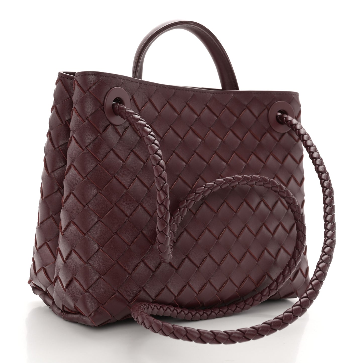 Nappa Intrecciato Small Andiamo Shoulder Bag Barolo