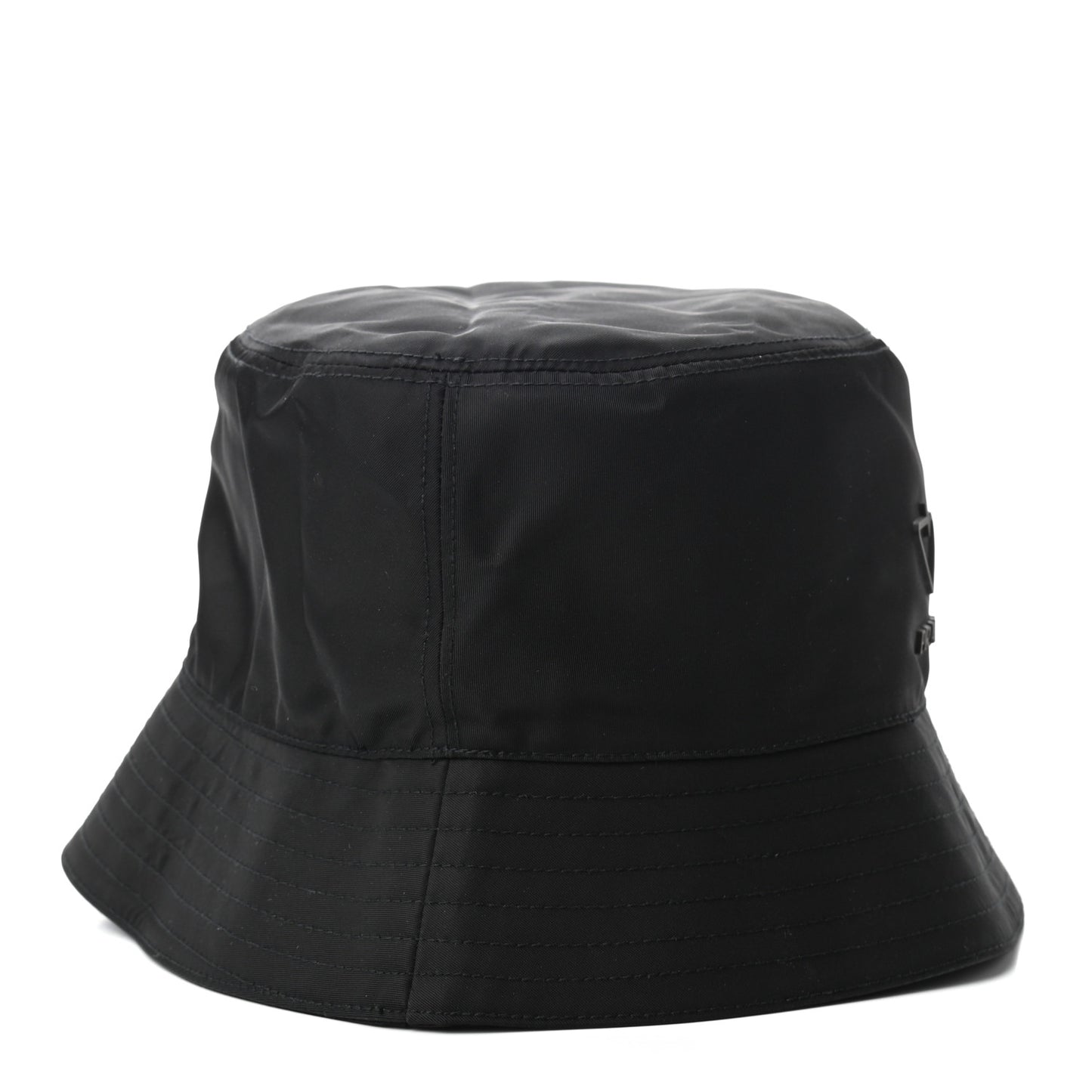 Re-Nylon Rubber Logo Mens Bucket Hat L Black