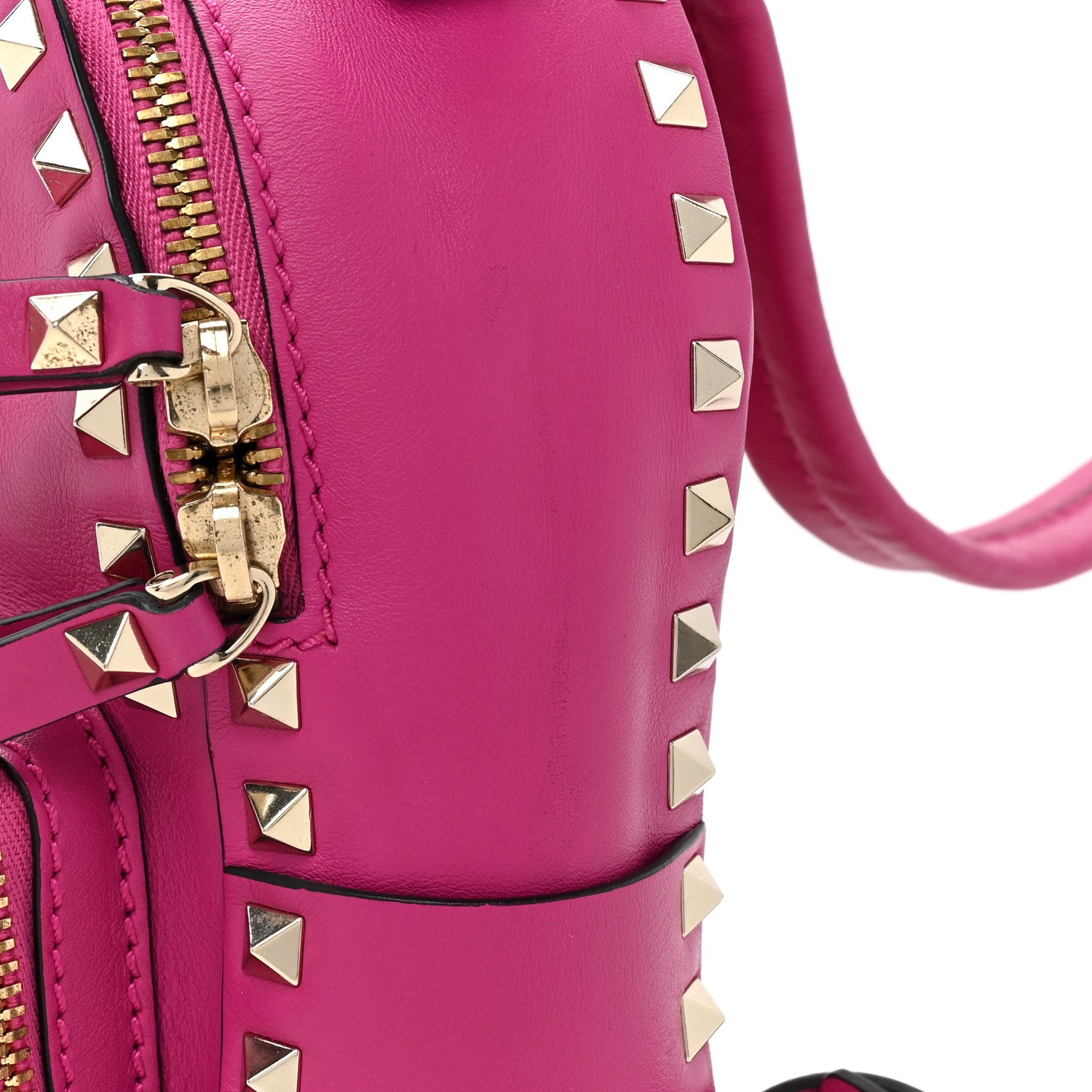 Valentino Garavani Calfskin Mini Rockstud Backpack Fuxia 10 of 10