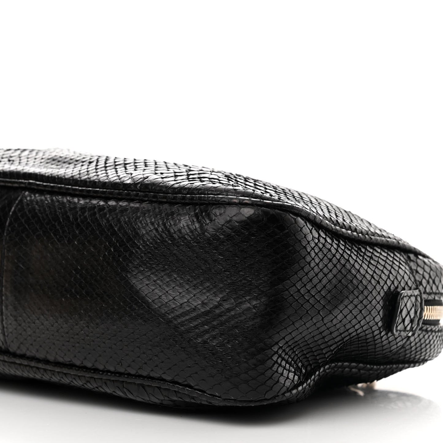 Snakeskin Small Soho Bowler Black