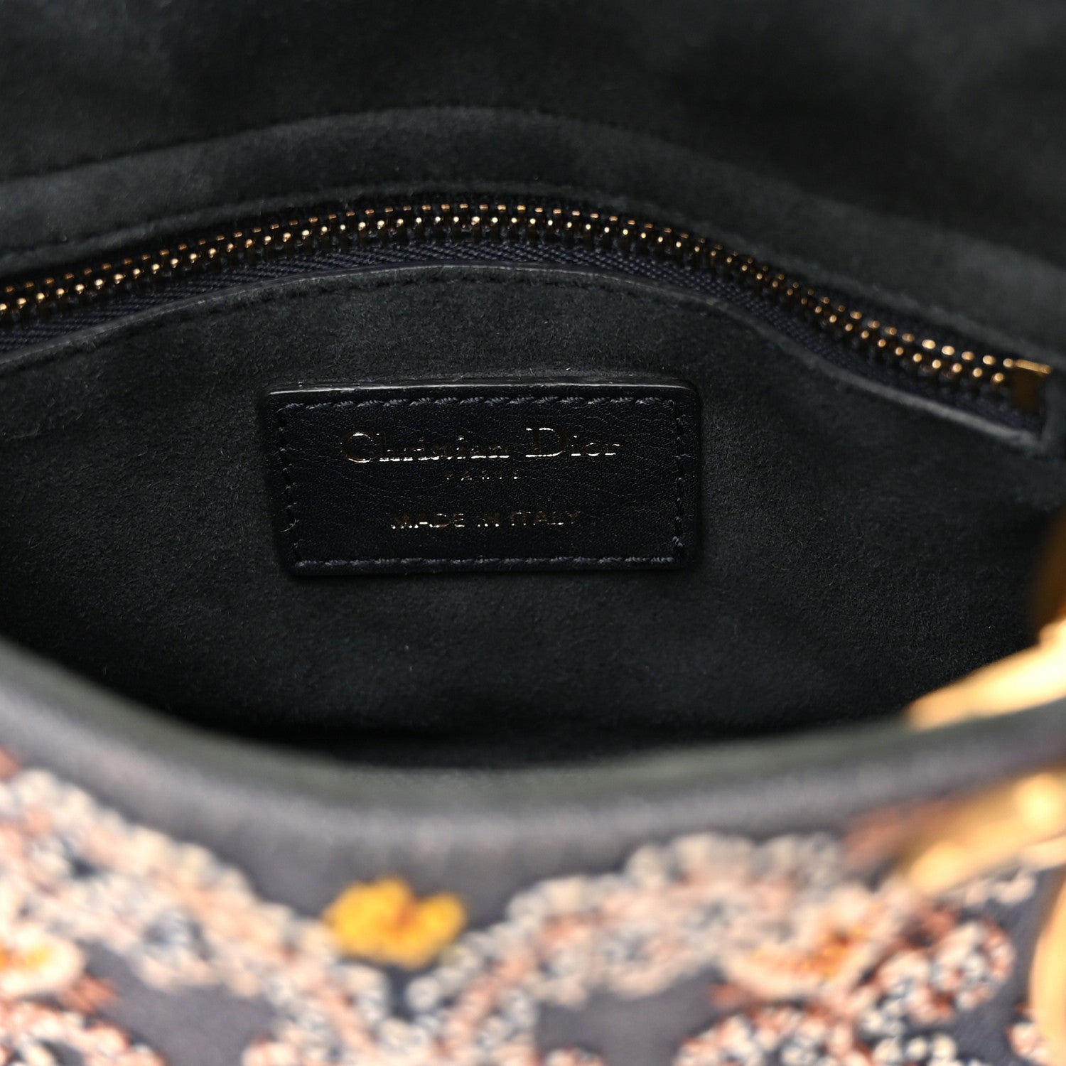Christian Dior Denim Embroidered Beaded Mini Lady Dior Blue Multicolor 6 of 10