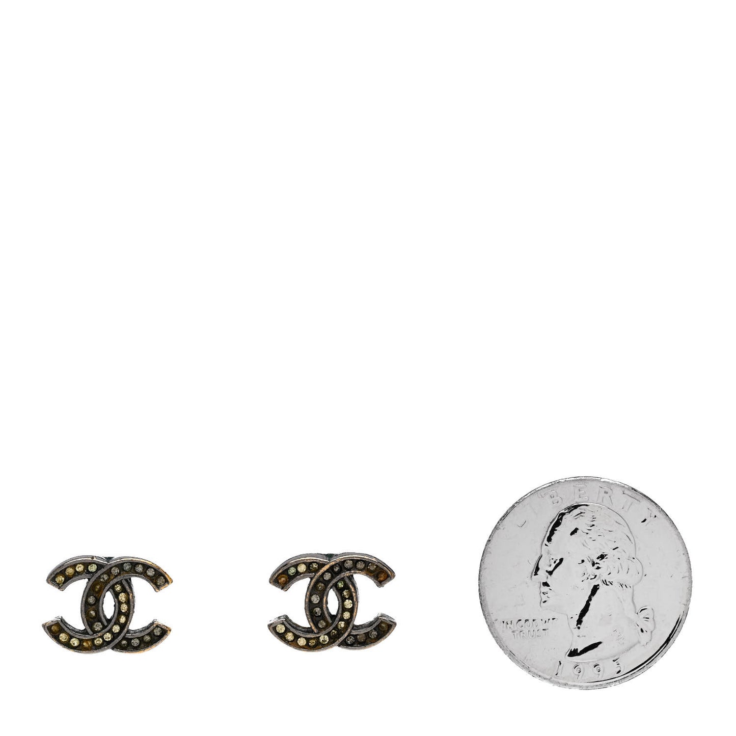 Crystal CC Earrings Silver