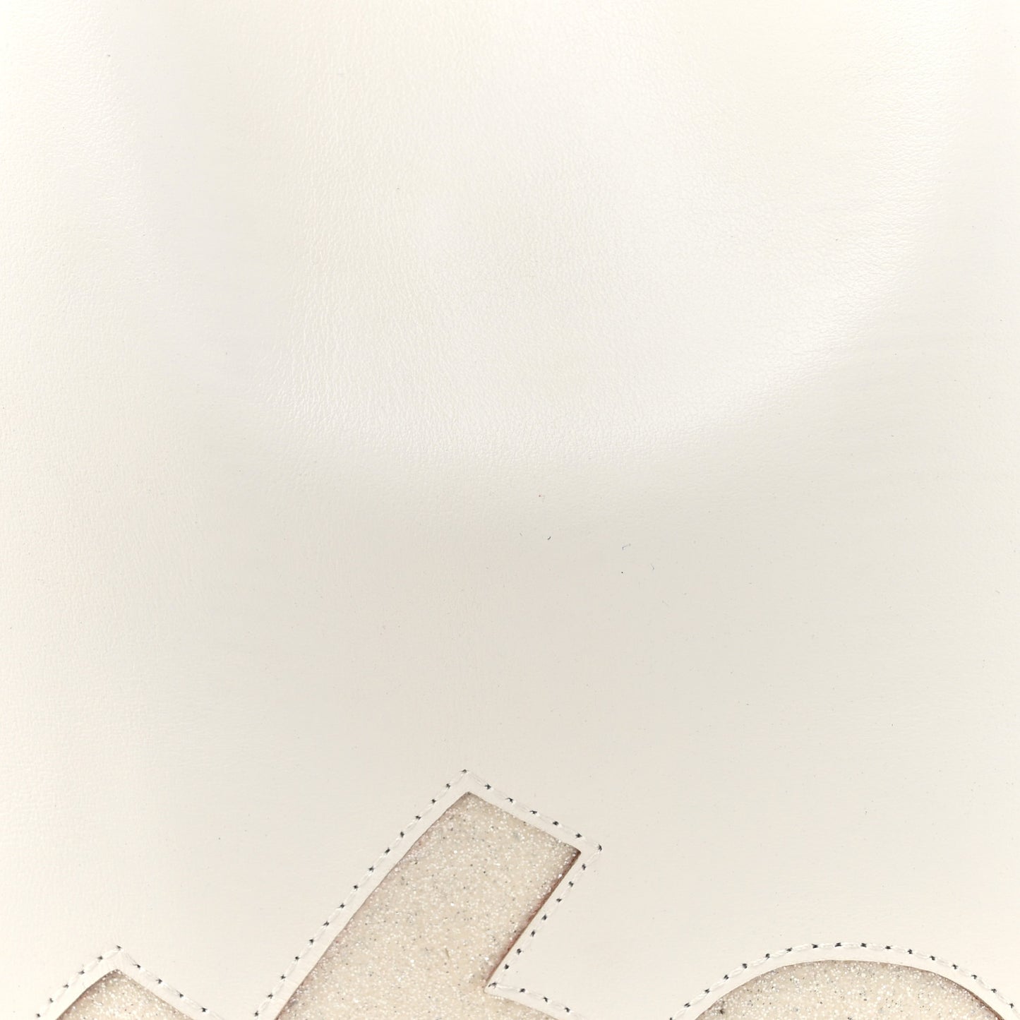 Calfskin Paris Marie Jane Perforated Glitter Logo Backpack White