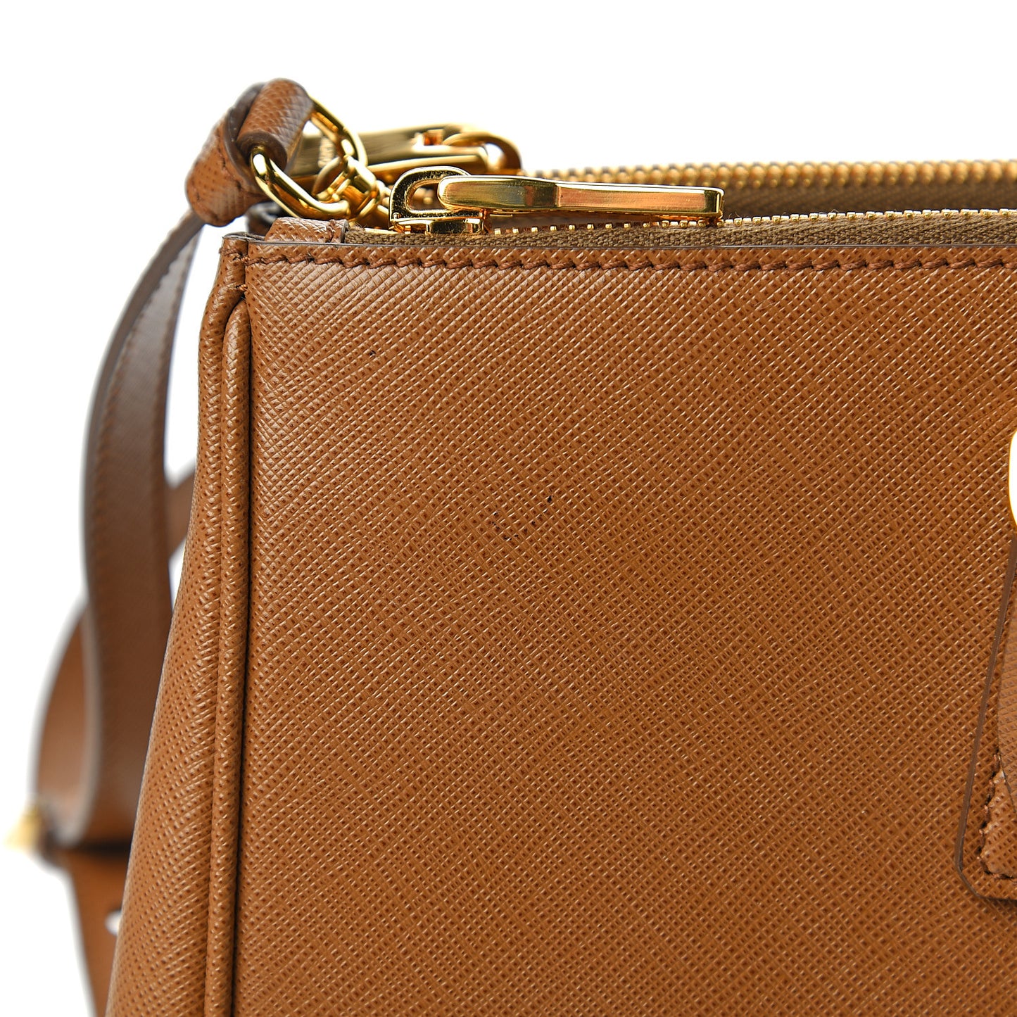Saffiano Large Galleria Double Zip Tote Cannella