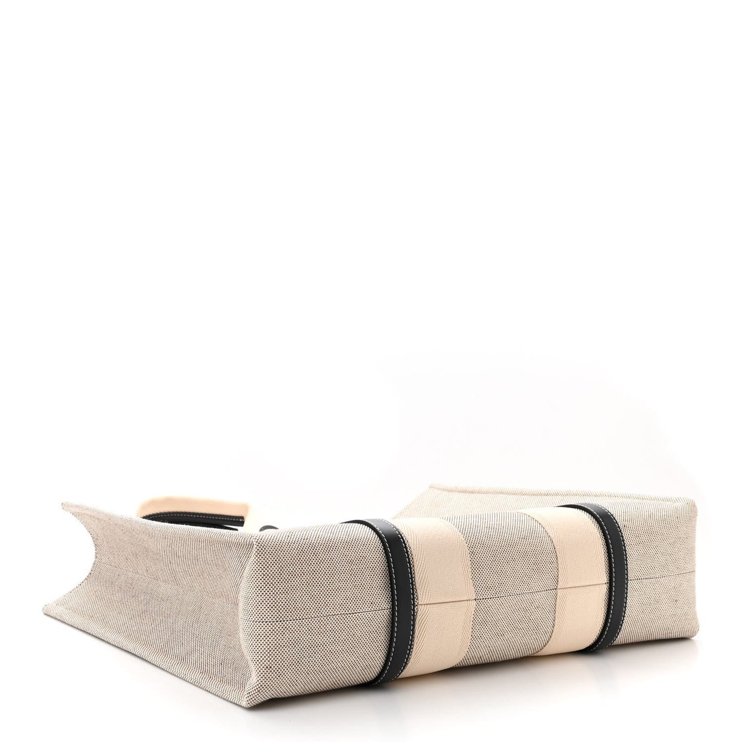 Cotton Calfskin Large Woody Ribbon Tote White Blue